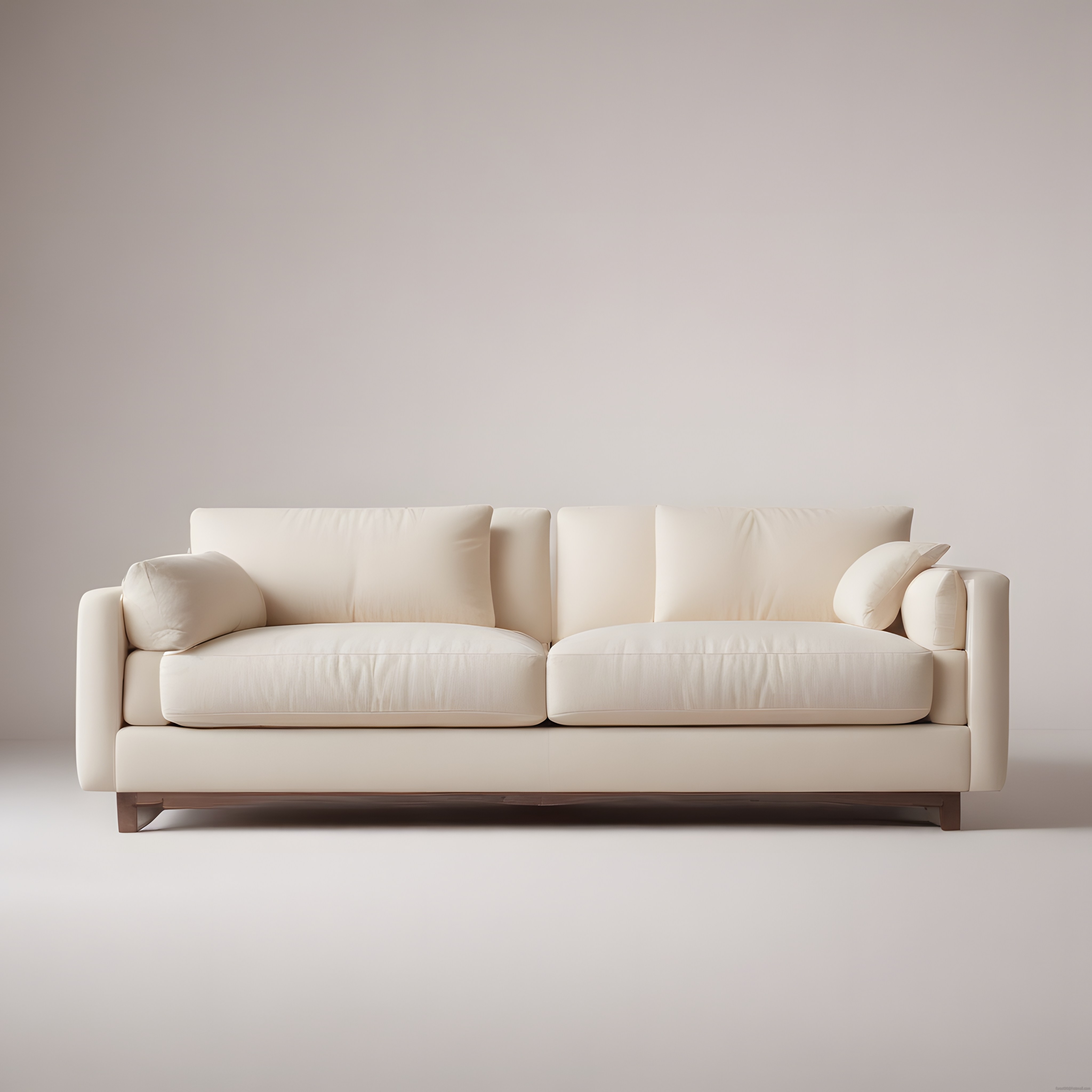Krem Rengi Modern Minimalist Üçlü Kanepe ve Dekoratif Yastıklar