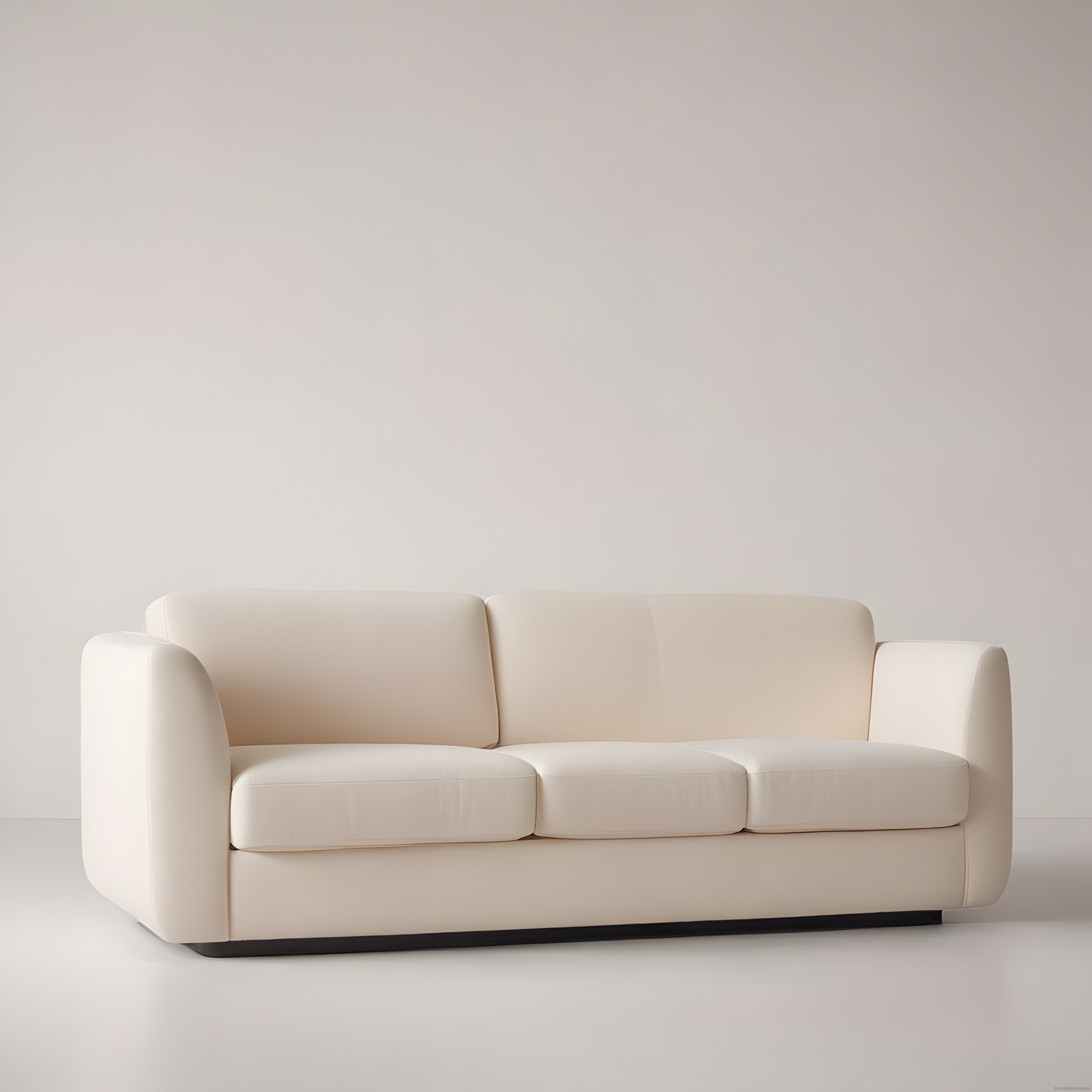 Krem Rengi Modern Üçlü Kanepe ile Sade ve Huzurlu Minimalist Salon Dekorasyonu