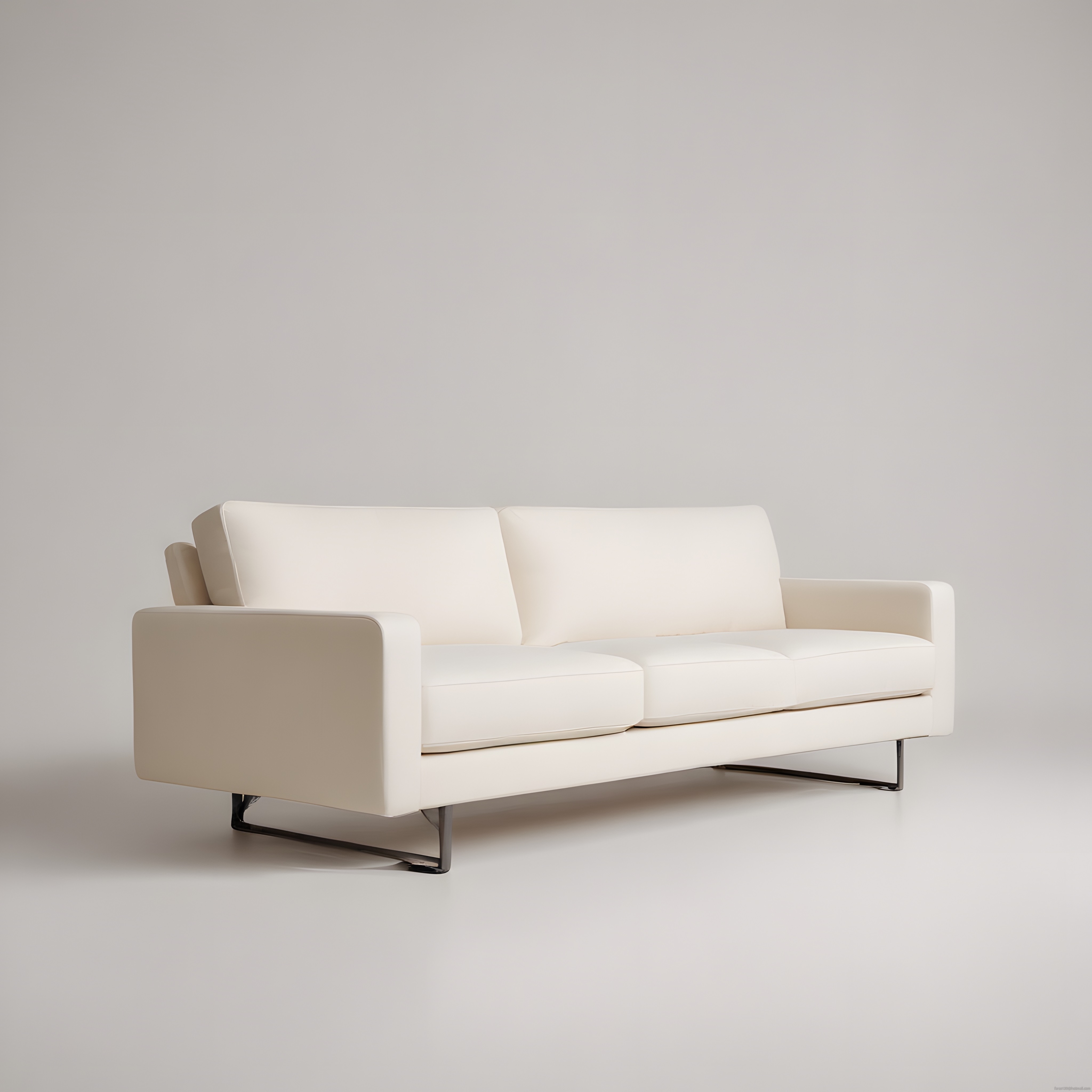 Krem Rengi Modern Üçlü Kanepe ile Şık ve Minimalist Salon Dekorasyonu
