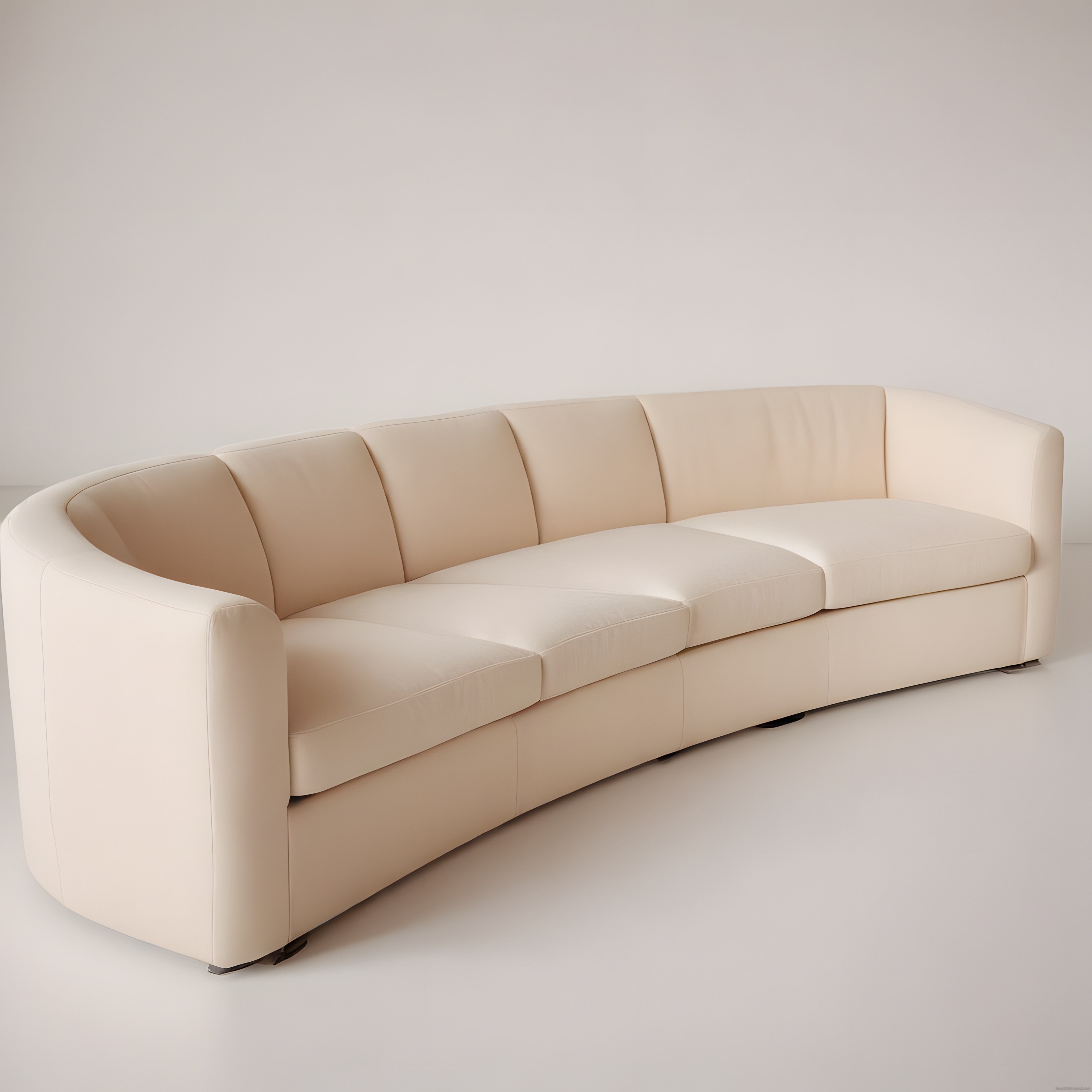 Krem Rengi Modern Yuvarlak Kanepe ile Sade ve Şık Salon Dekorasyonu