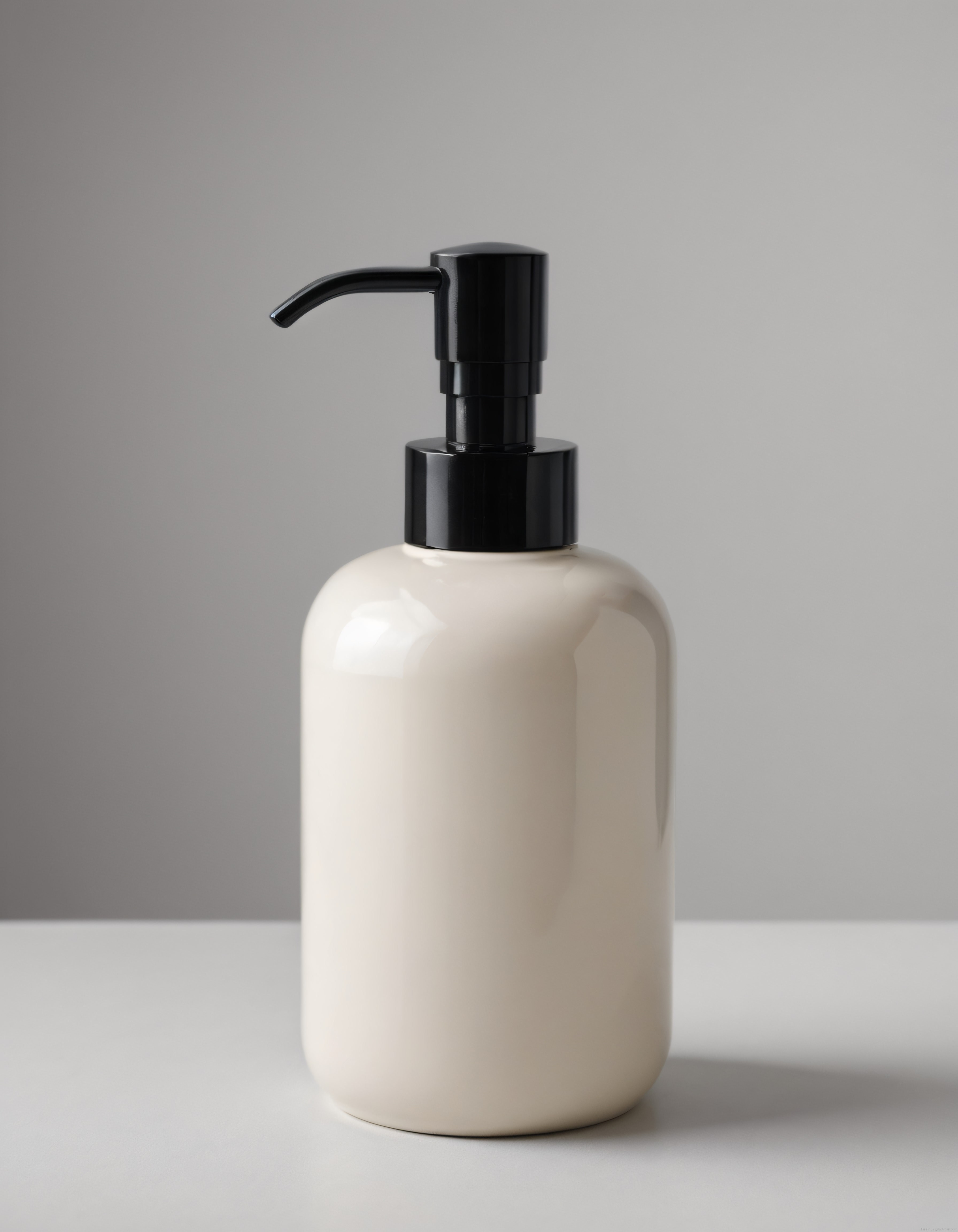 Krem Rengi Seramik Sıvı Sabunluk ve Losyon Pompası ile Minimal Banyo Dekorasyonu