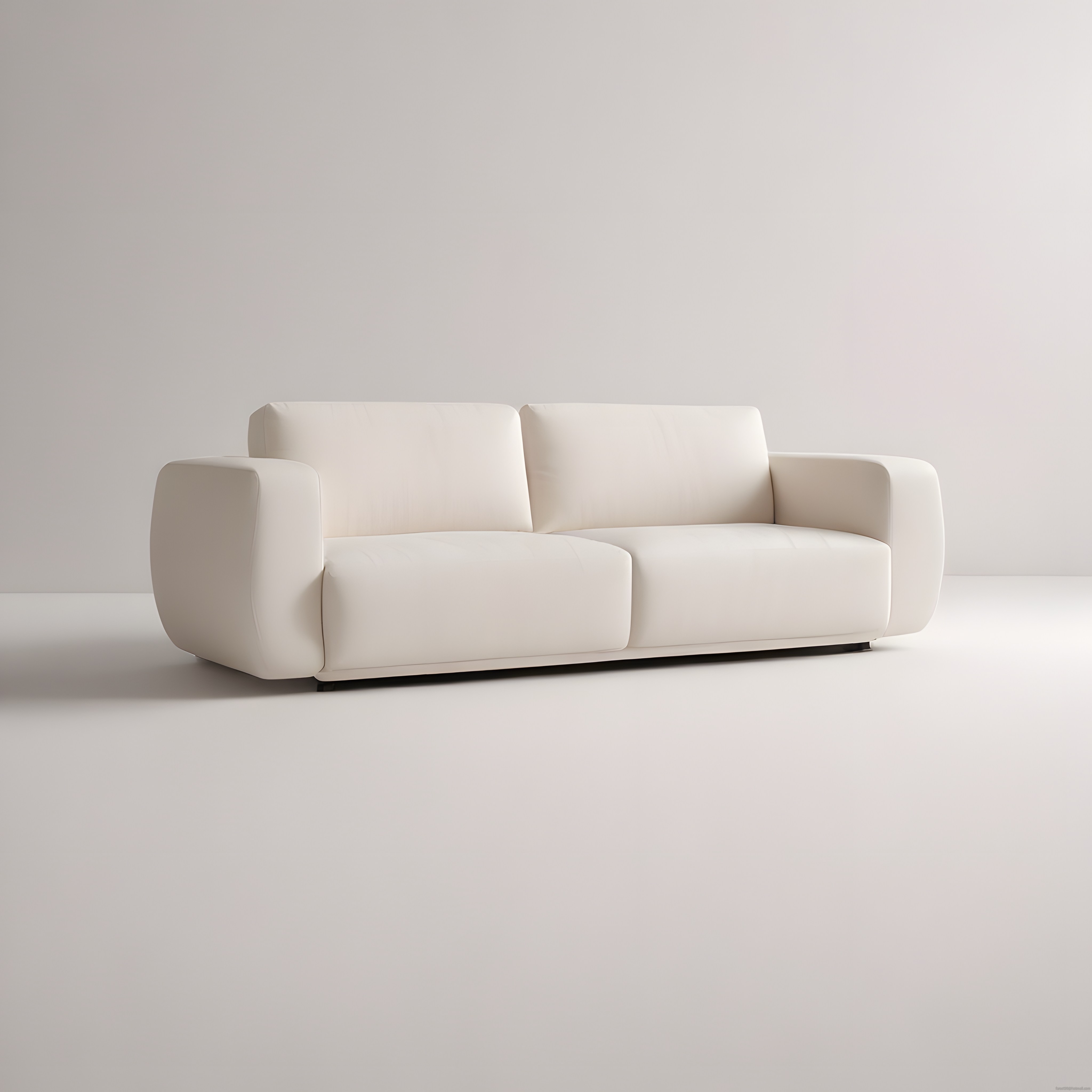 Krem rengi yumuşak hatlı koltuk ile minimalist salon dekorasyonu fikirleri