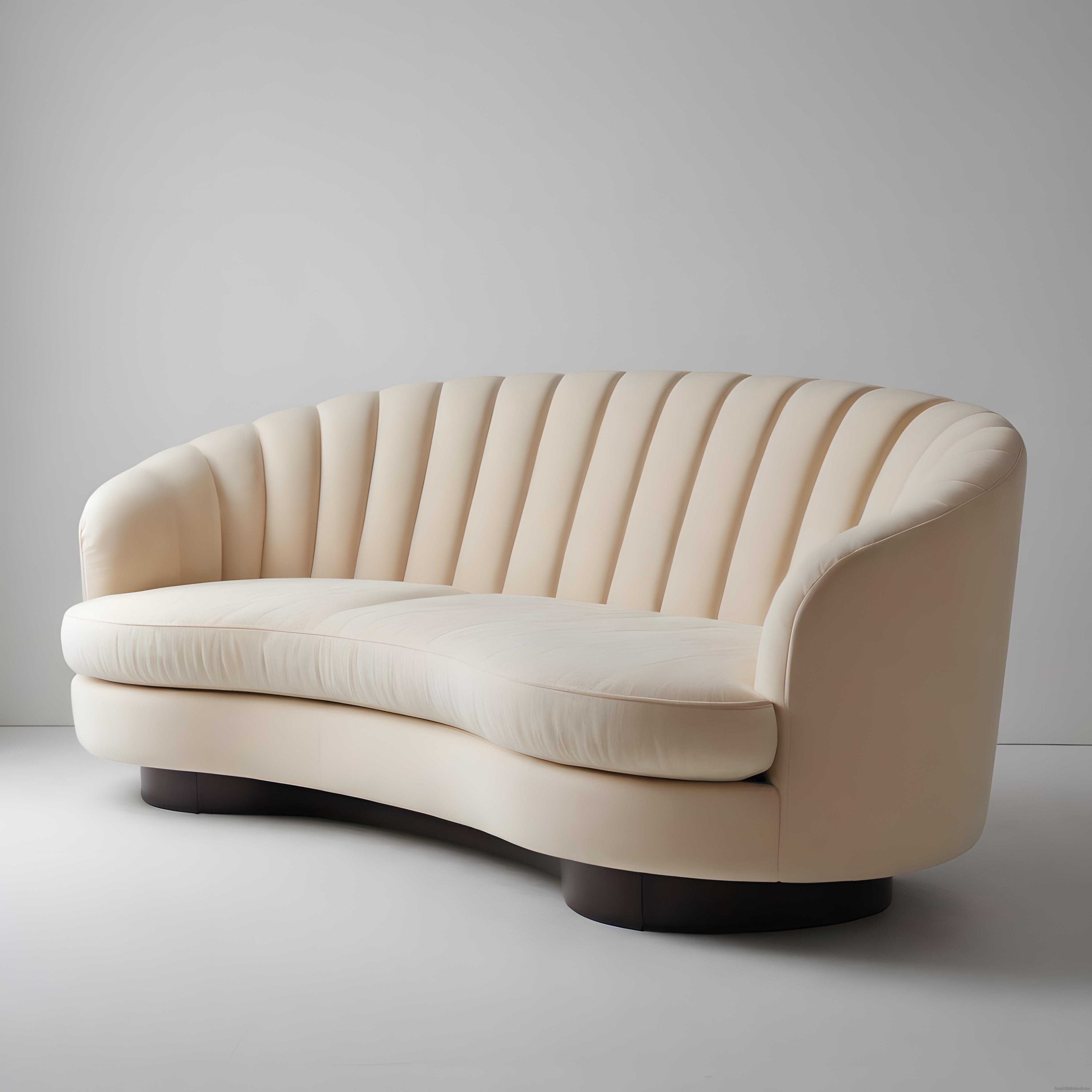 Krem Rengi Yumuşak Hatlı Modern Kavisli Kanepe ile Minimalist Mekan Tasarımı