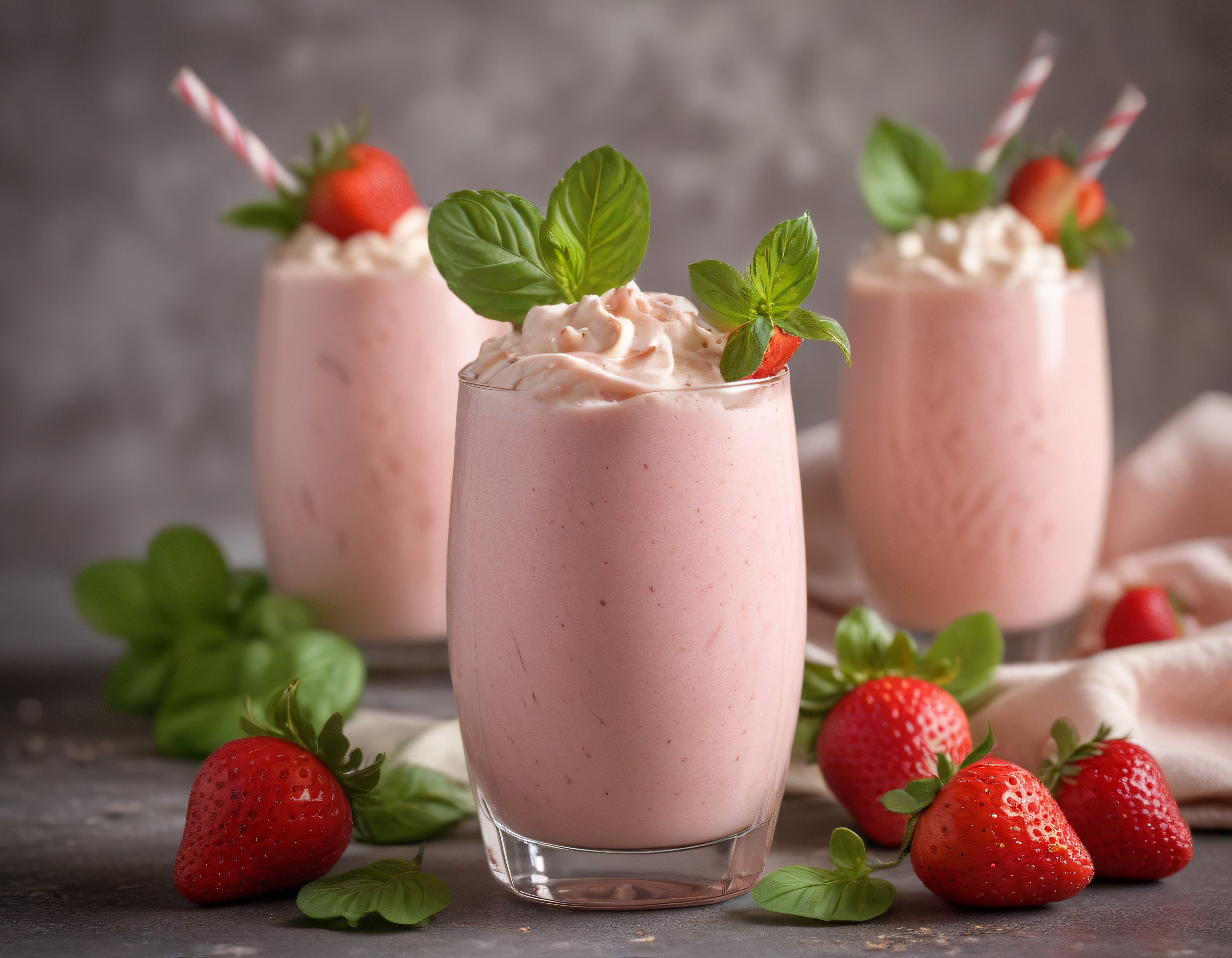 Krem Şantili Çilek Smoothie ve Fesleğenli Ev Yapımı Milkshake Tarifi