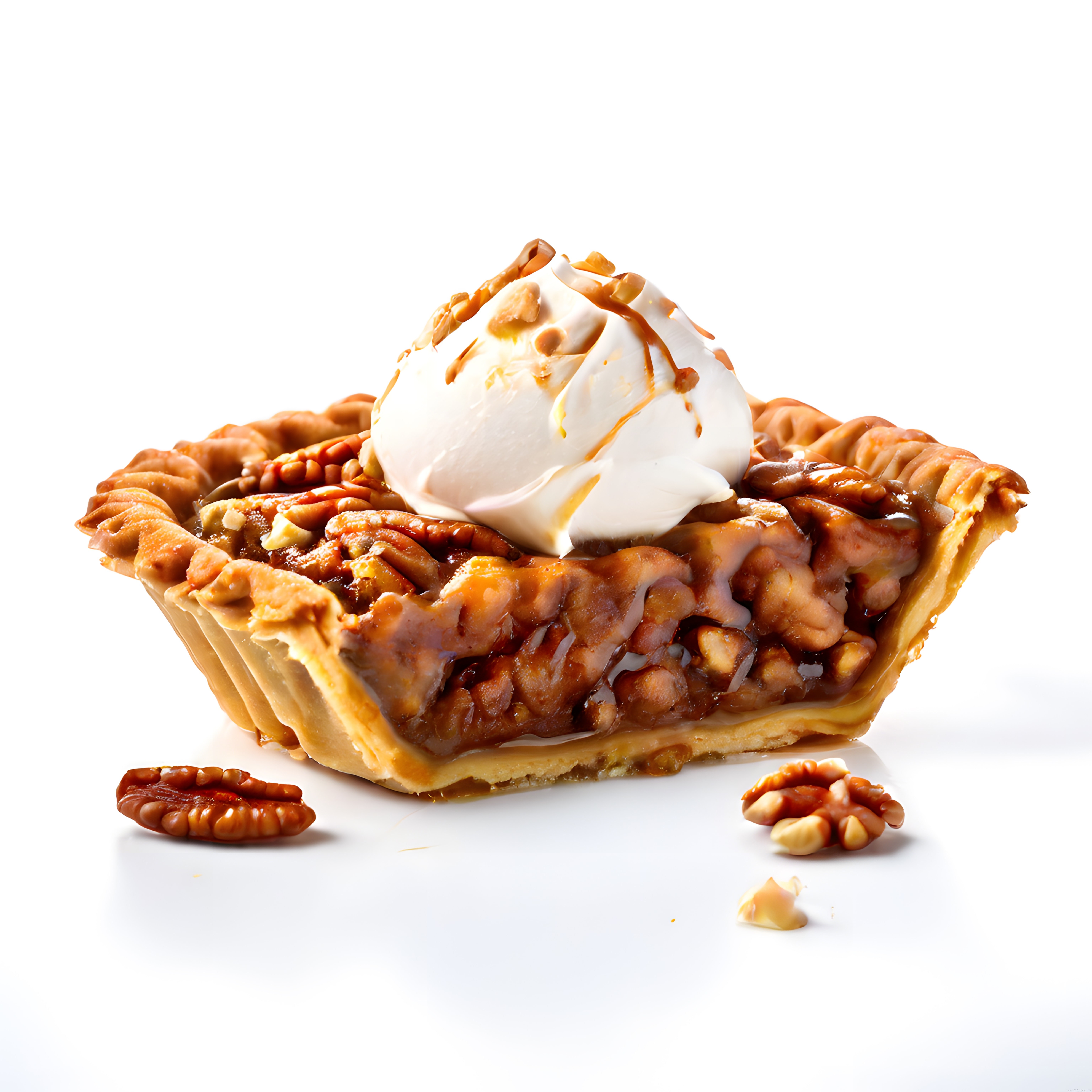 Krem Şantili ve Karamel Soslu Cevizli Tart Dilimi: Tatlı Krizinin En İyi Dostu