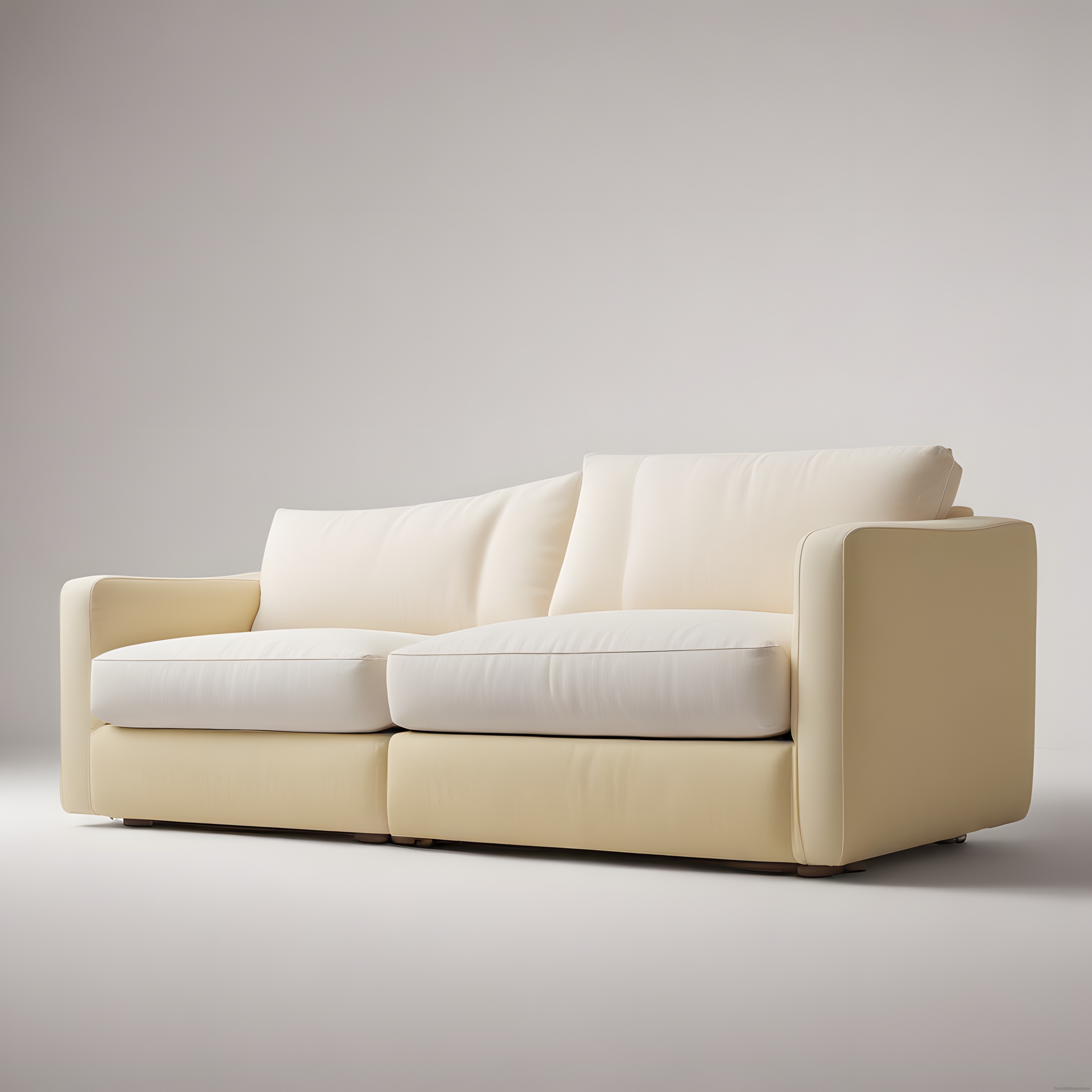 Krem Tonlarında Modern Üçlü Kanepe ve Minimalist İç Mekan Konsepti
