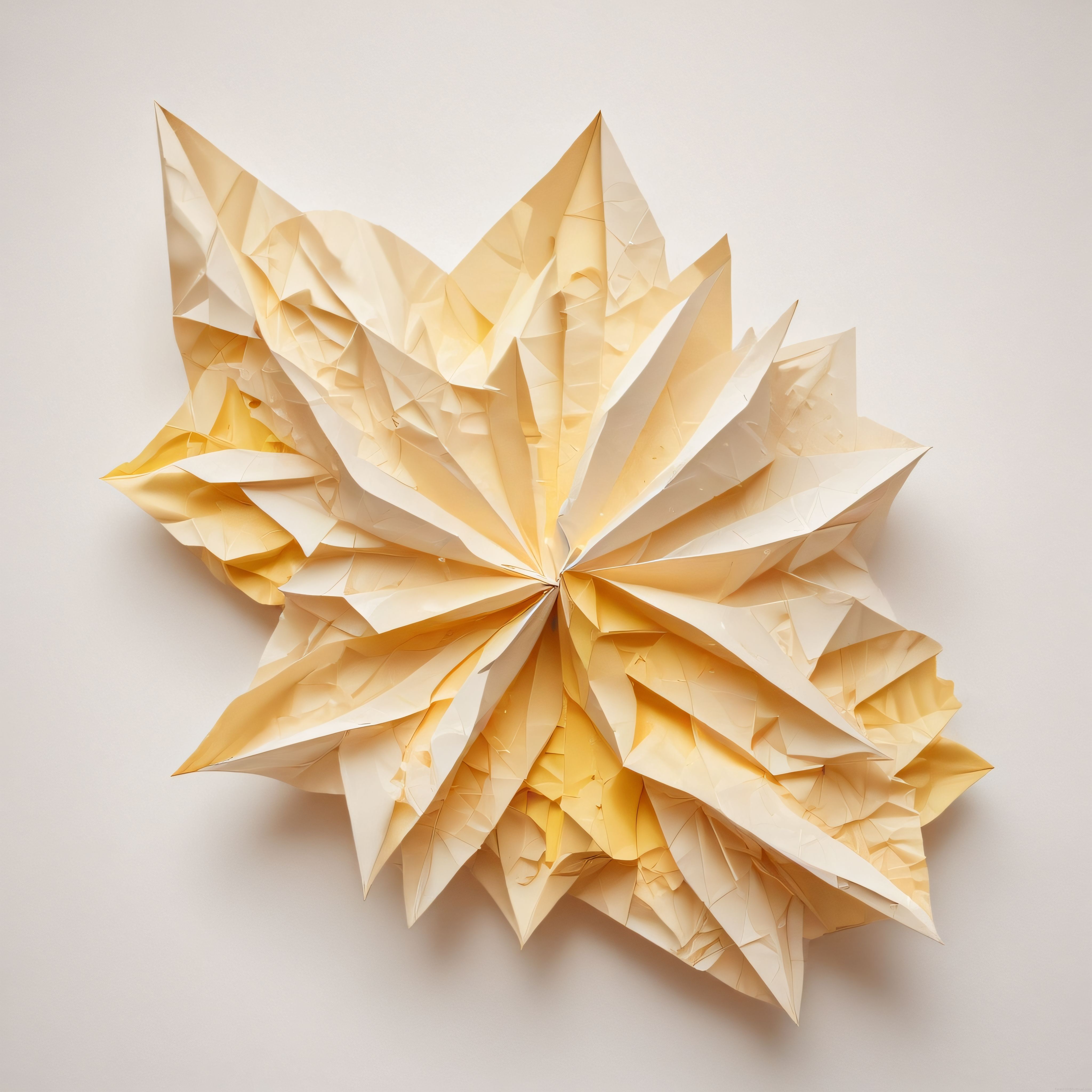 Krem ve Bej Tonlarında Zarif Geometrik Origami Kağıt Çiçek Sanatı