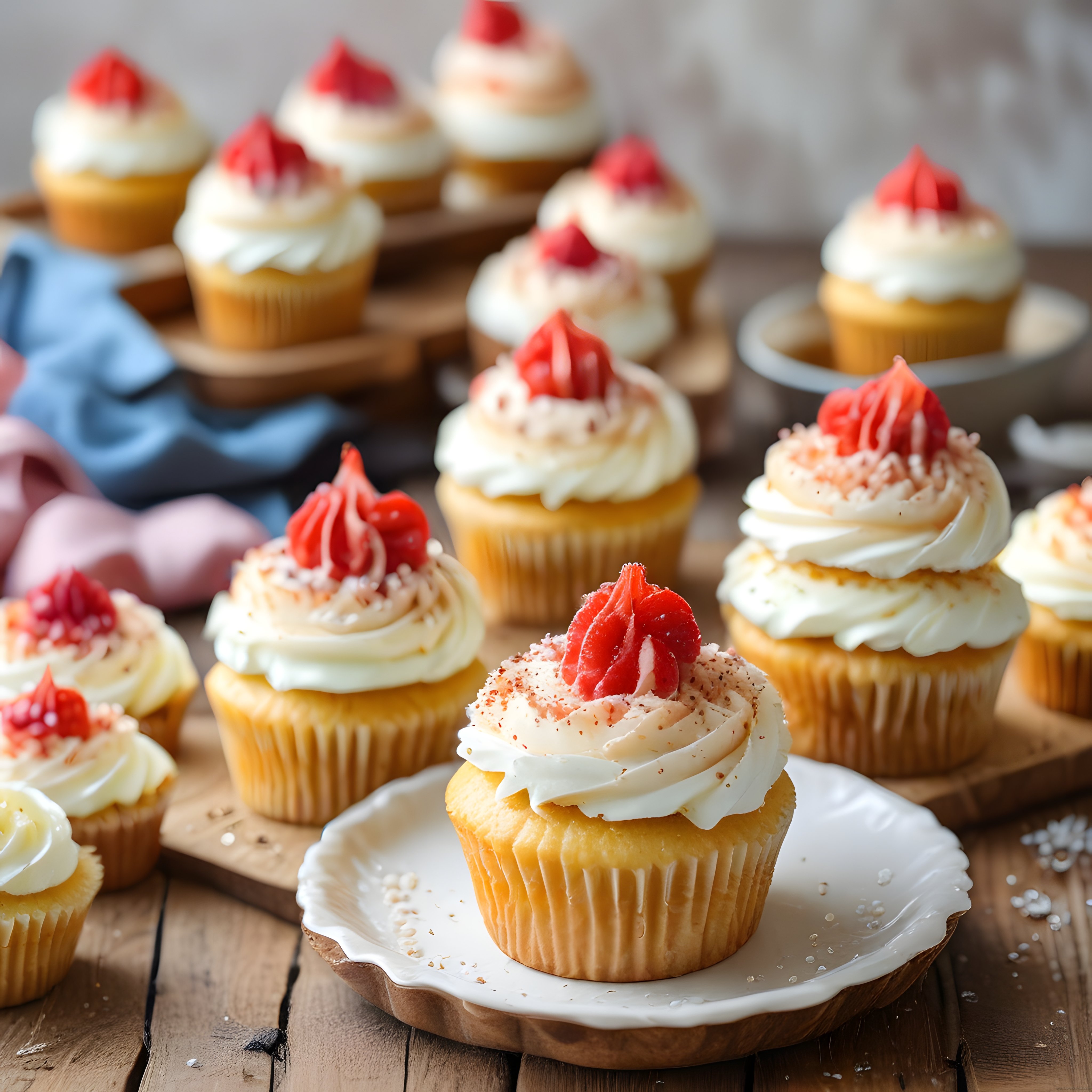 Kremalı Çilekli Cupcakeler: Ev Yapımı Tatlı Tarifi ve Dekorasyon