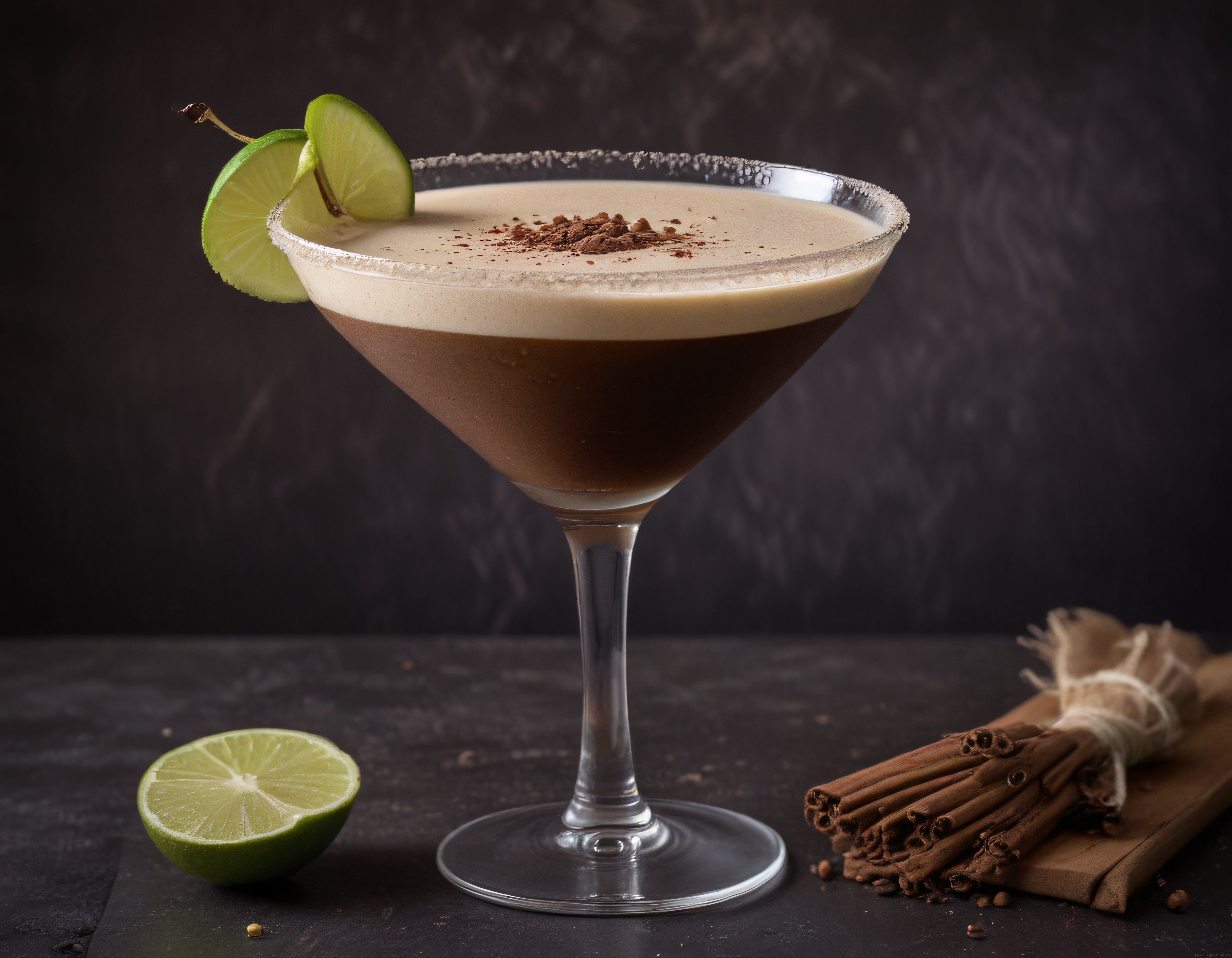 Kremalı Espresso Martini: Kakao ve Limon Süslemeli Şık Kokteyl Sunumu