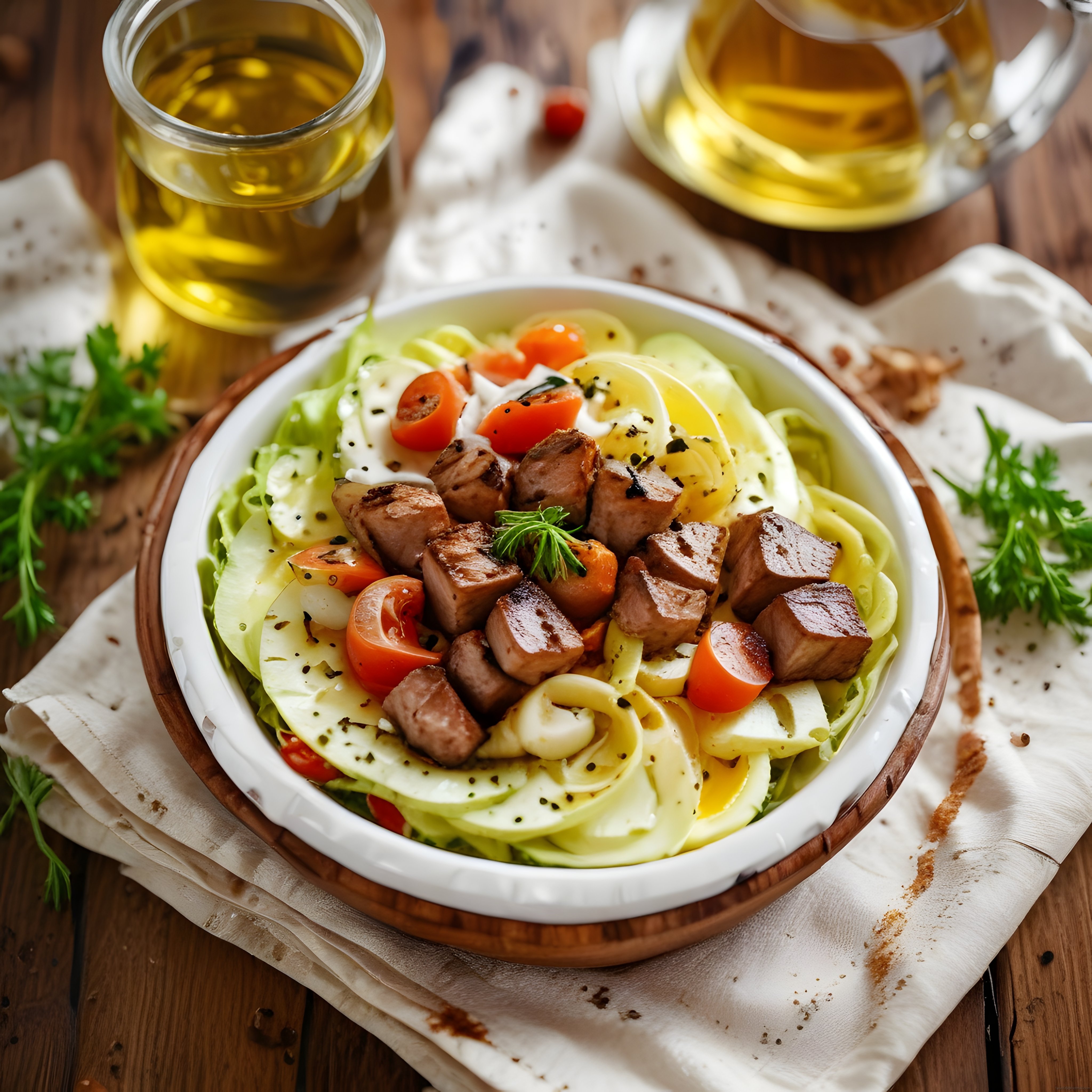 Kremalı Etli Fettucine Sunumu: Sıcacık Ev Yapımı Makarna Keyfi