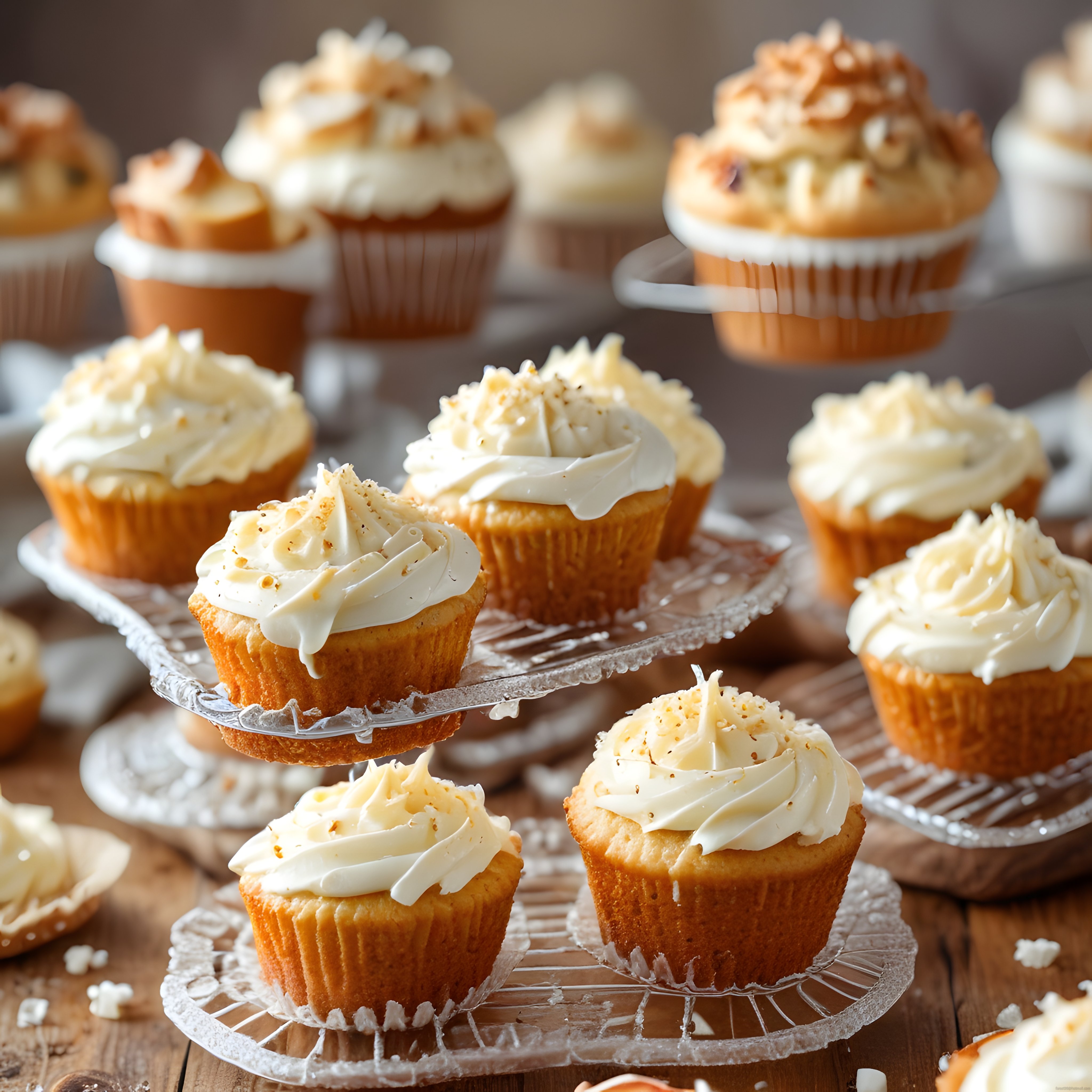 Kremalı Hindistan Cevizli Ev Cupcakeleri ve Tatlı Muffin Çeşitleri