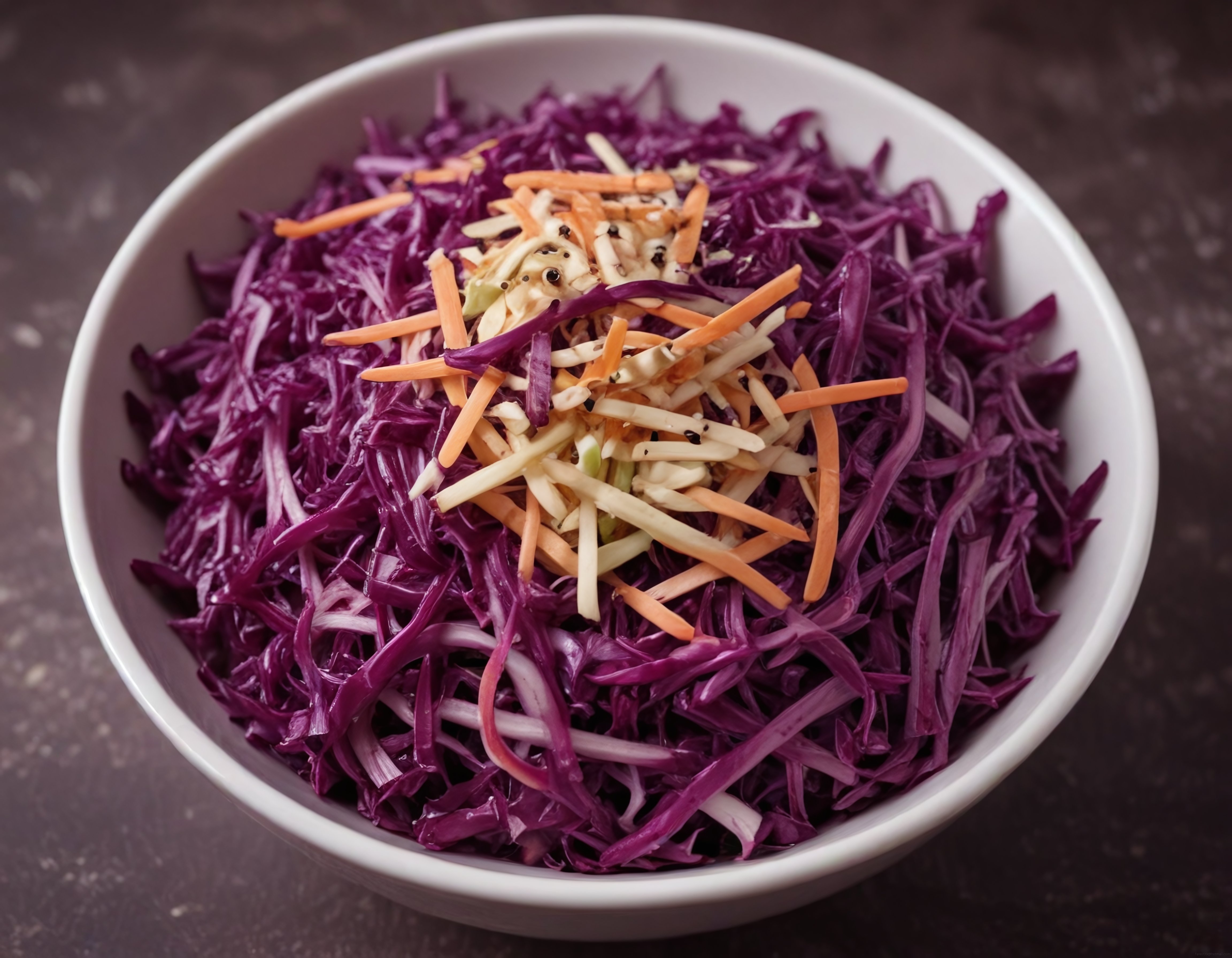 Kremalı Mor Lahana Salatası: Renkli Coleslaw Tarifi ve Lezzetli Sunum