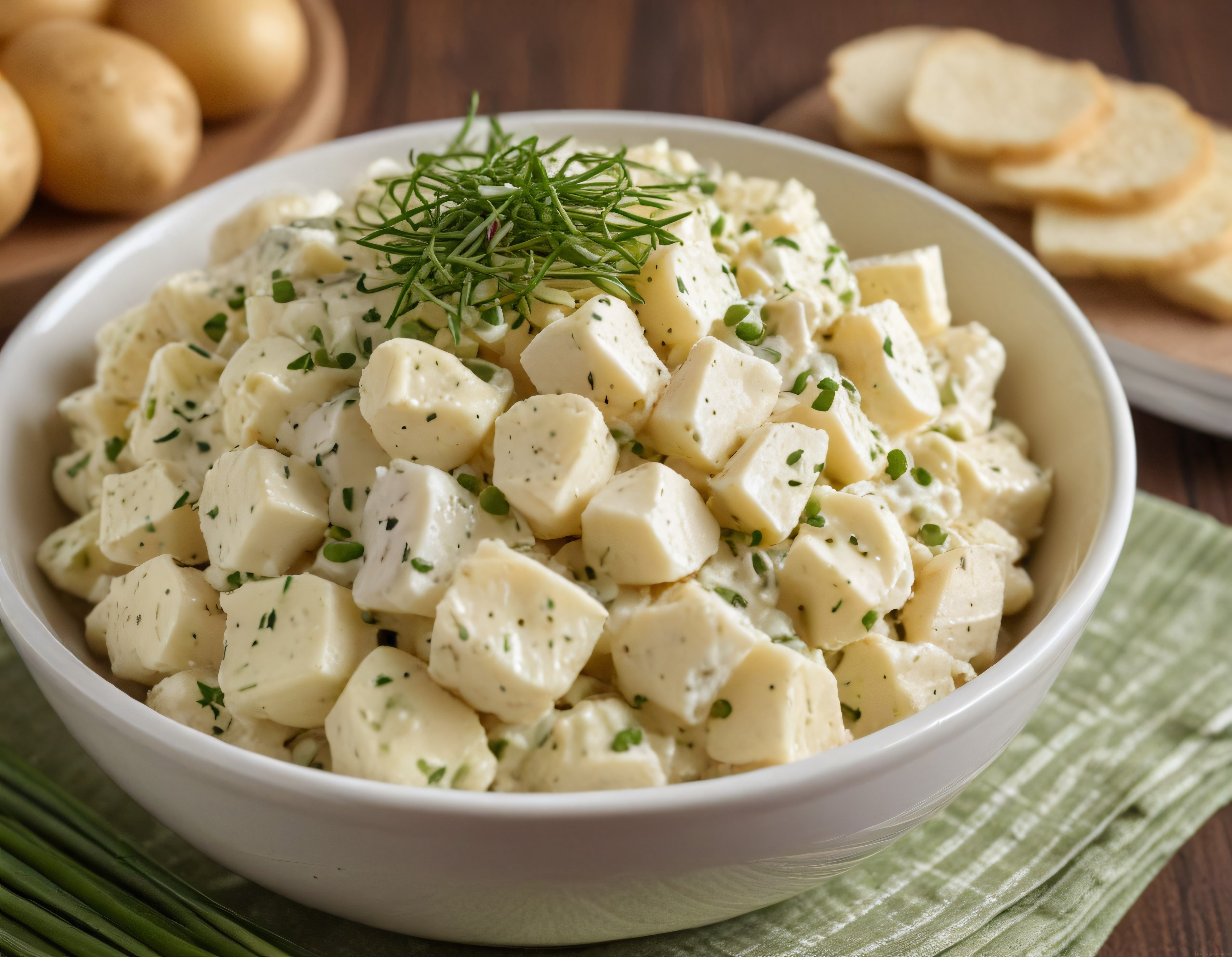 Kremalı Patates Salatası Tarifi: Taze Otlar ve Kraker Eşliğinde