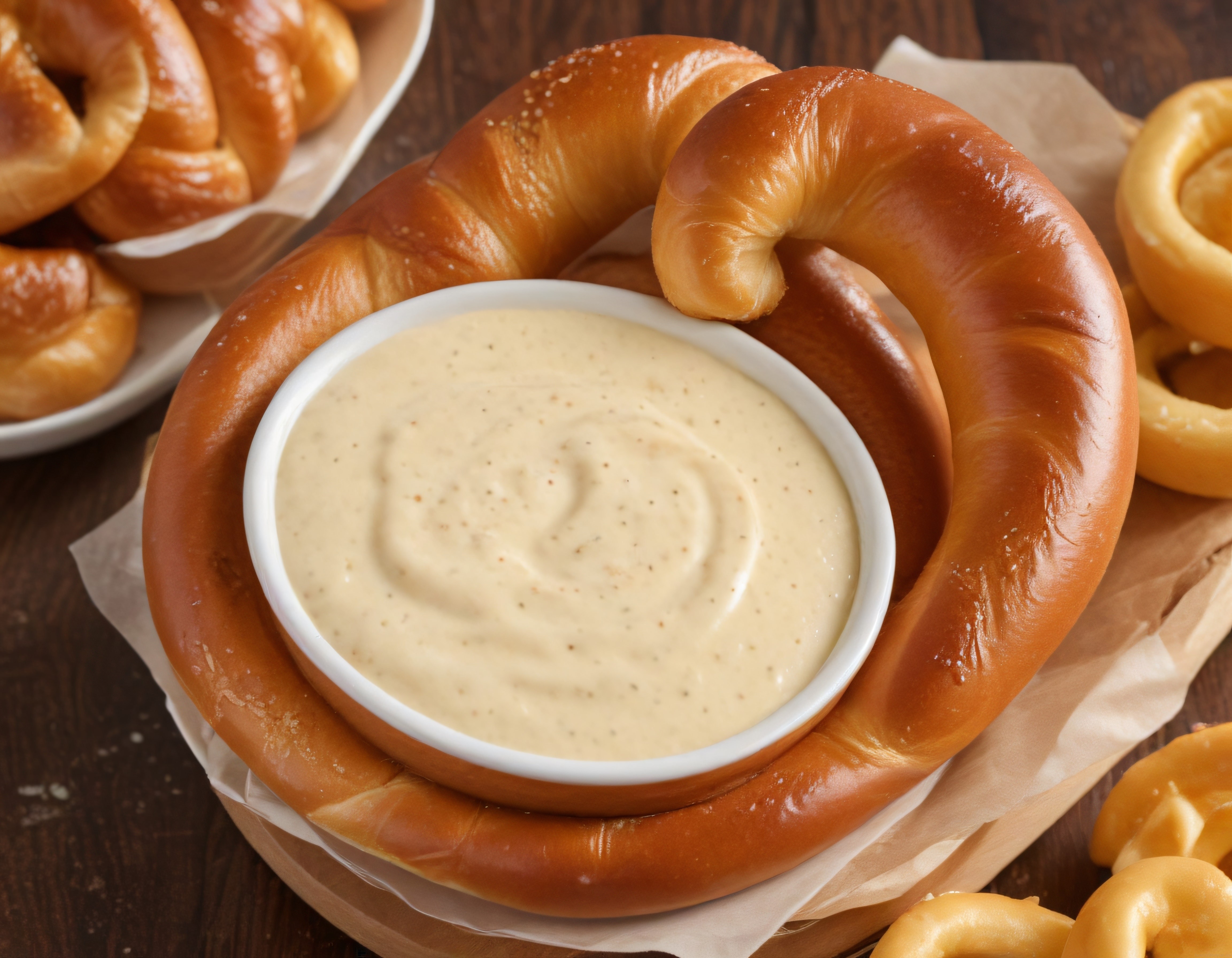 Kremalı Sos Eşliğinde Yumuşak Pretzel: Ev Yapımı Atıştırmalık Tarifi