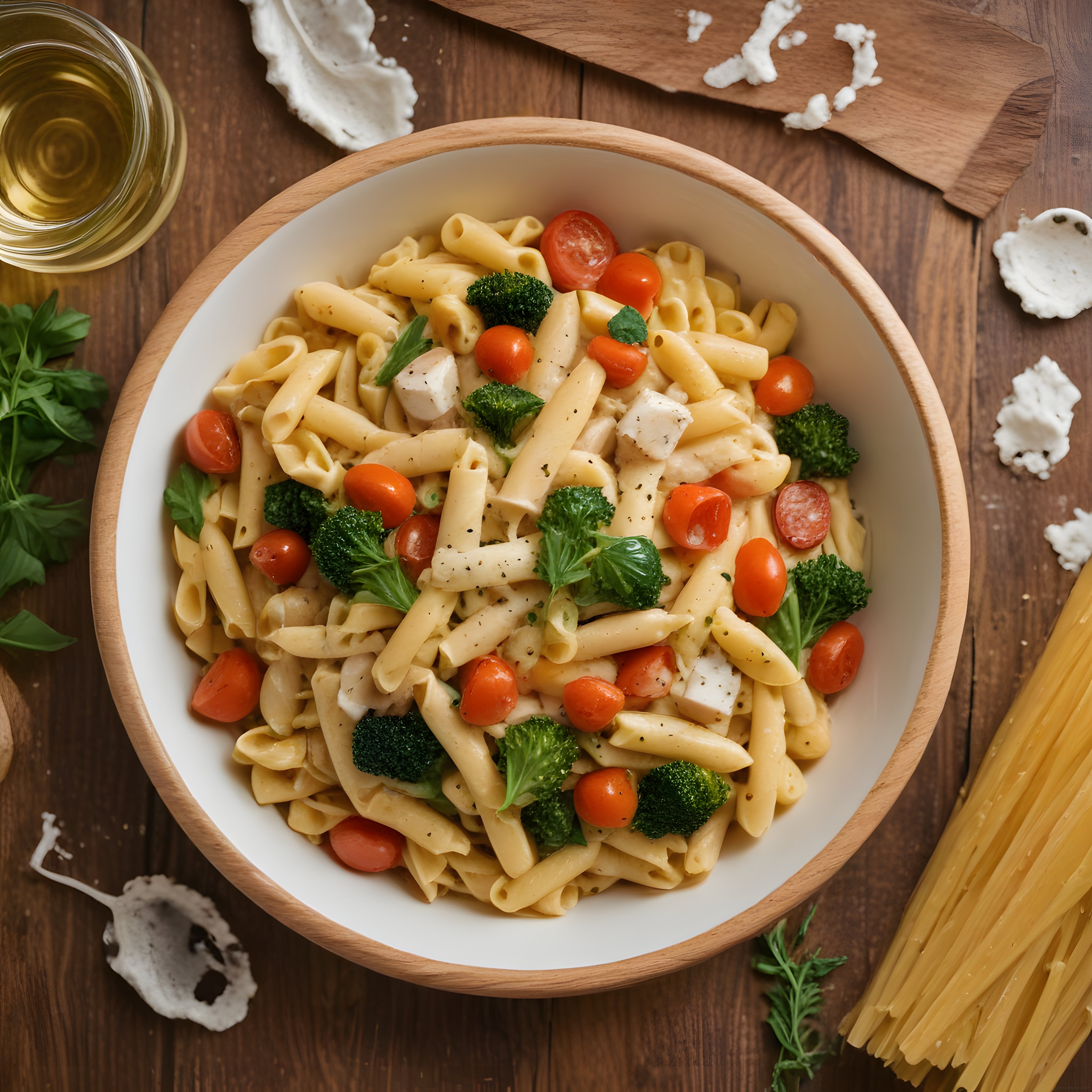 Kremalı Tavuklu Penne Makarna Tarifi: Brokoli ve Domatesli Akşam Yemeği