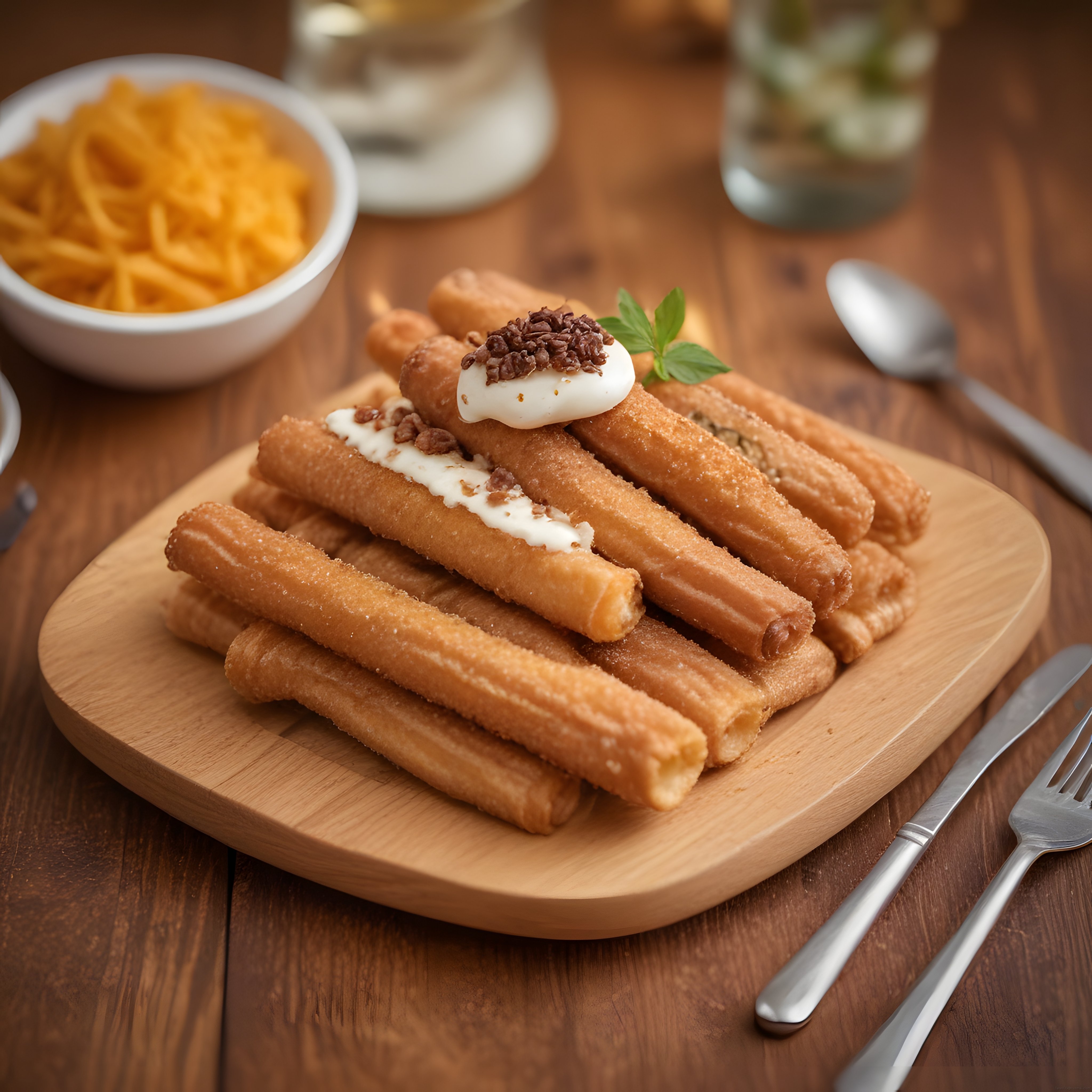 Kremalı ve Çikolata Parçacıklı Şekerli Churros: Ev Yapımı Tatlı Keyfi