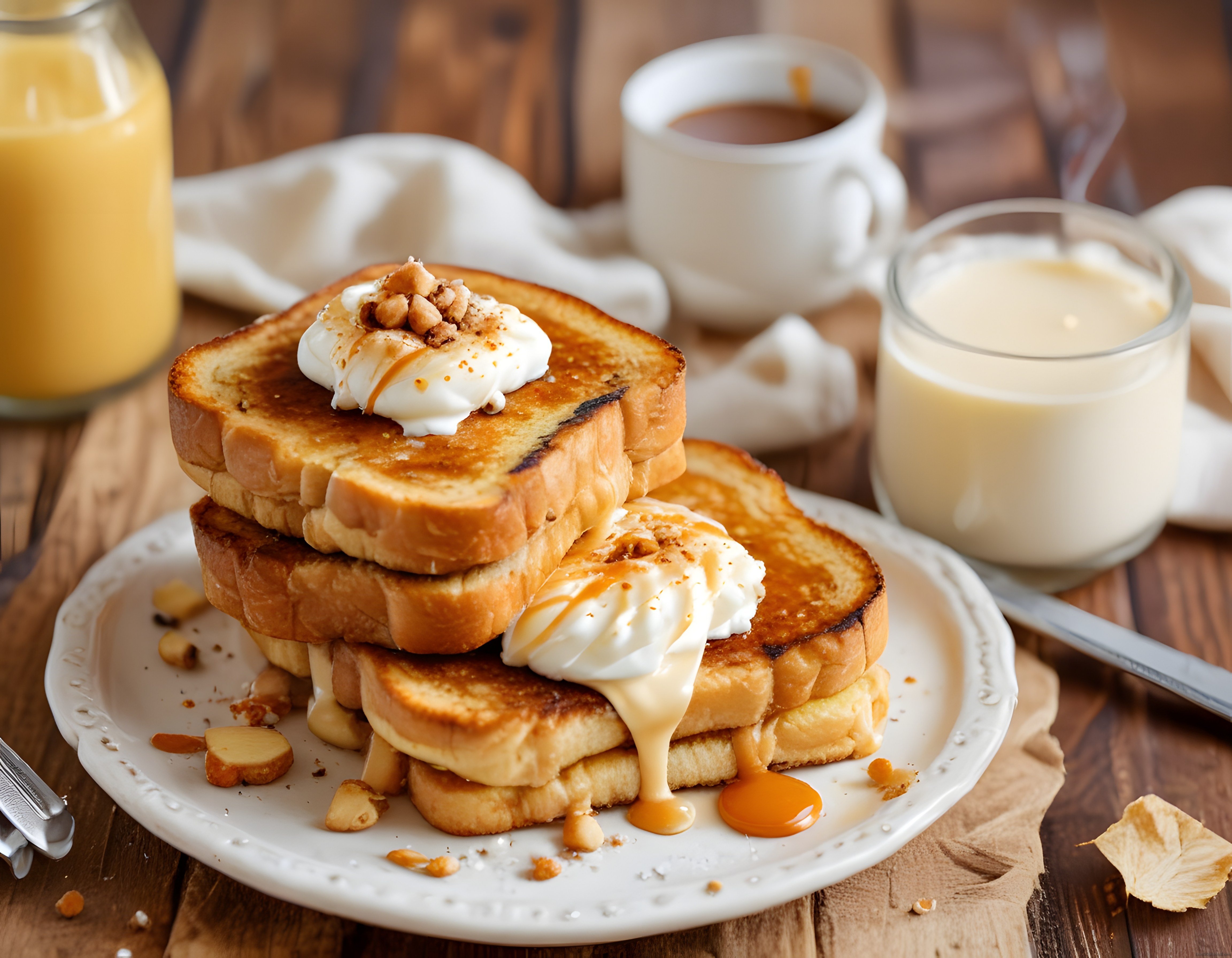 Kremalı ve Karamel Soslu French Toast ile Sıcacık Bir Hafta Sonu Kahvaltısı