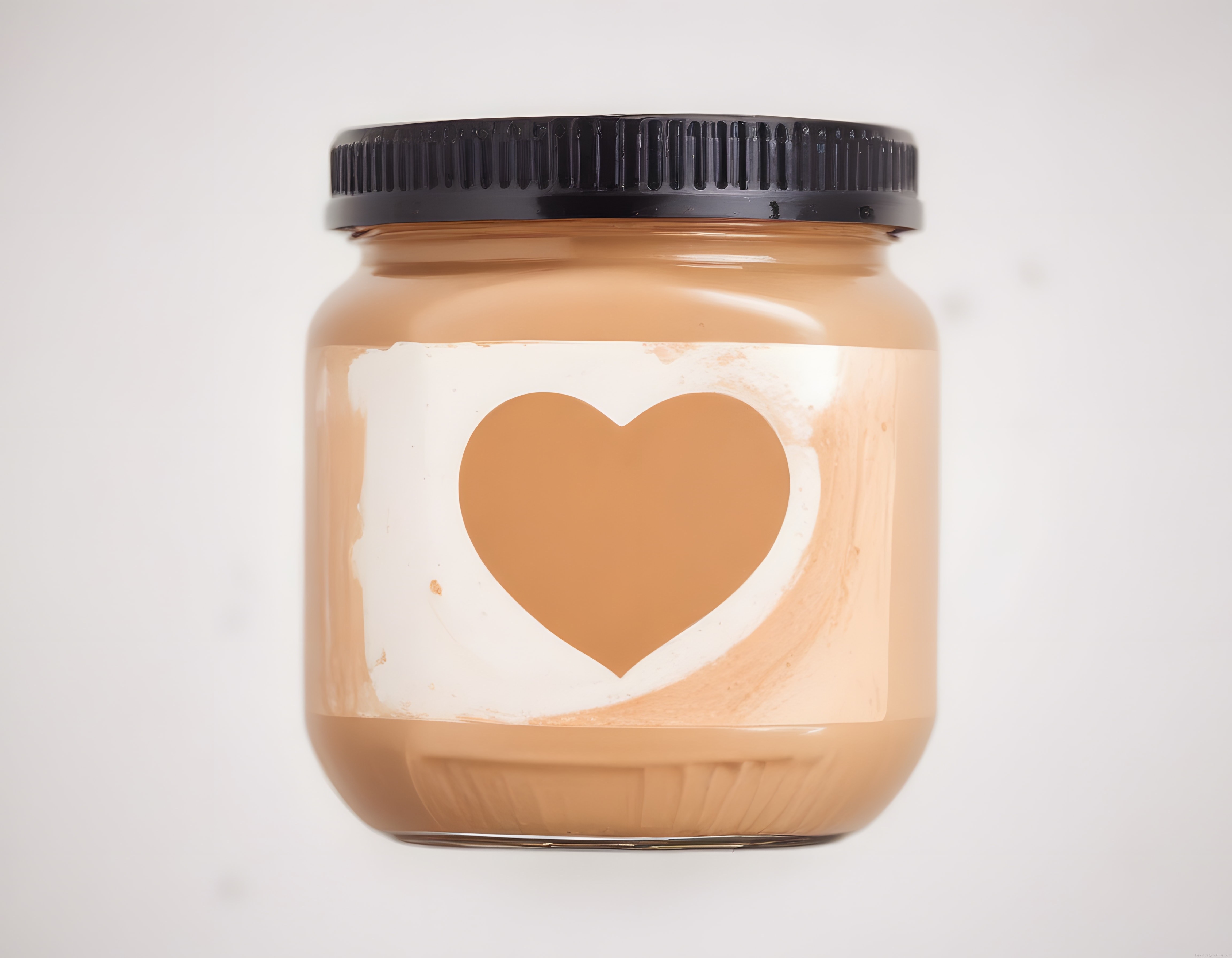 Kremamsı Kahvaltılık Ezme: Siyah Kapaklı Kavanozda Kalp Desenli Minimal Sunum