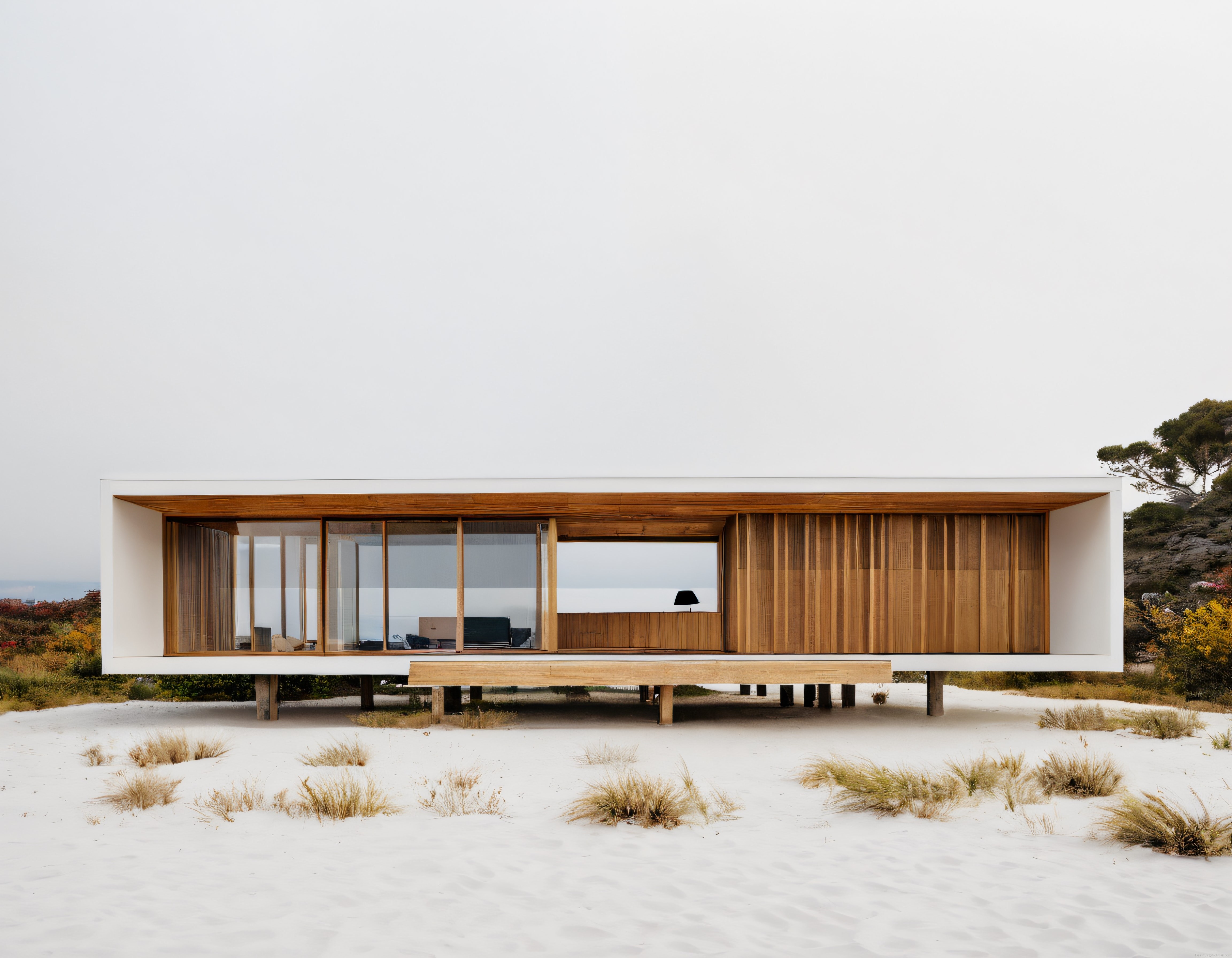 Kum Tepeleri Üzerinde Yükselen Modern Mimari: Ahşap Detaylı Minimalist Villa