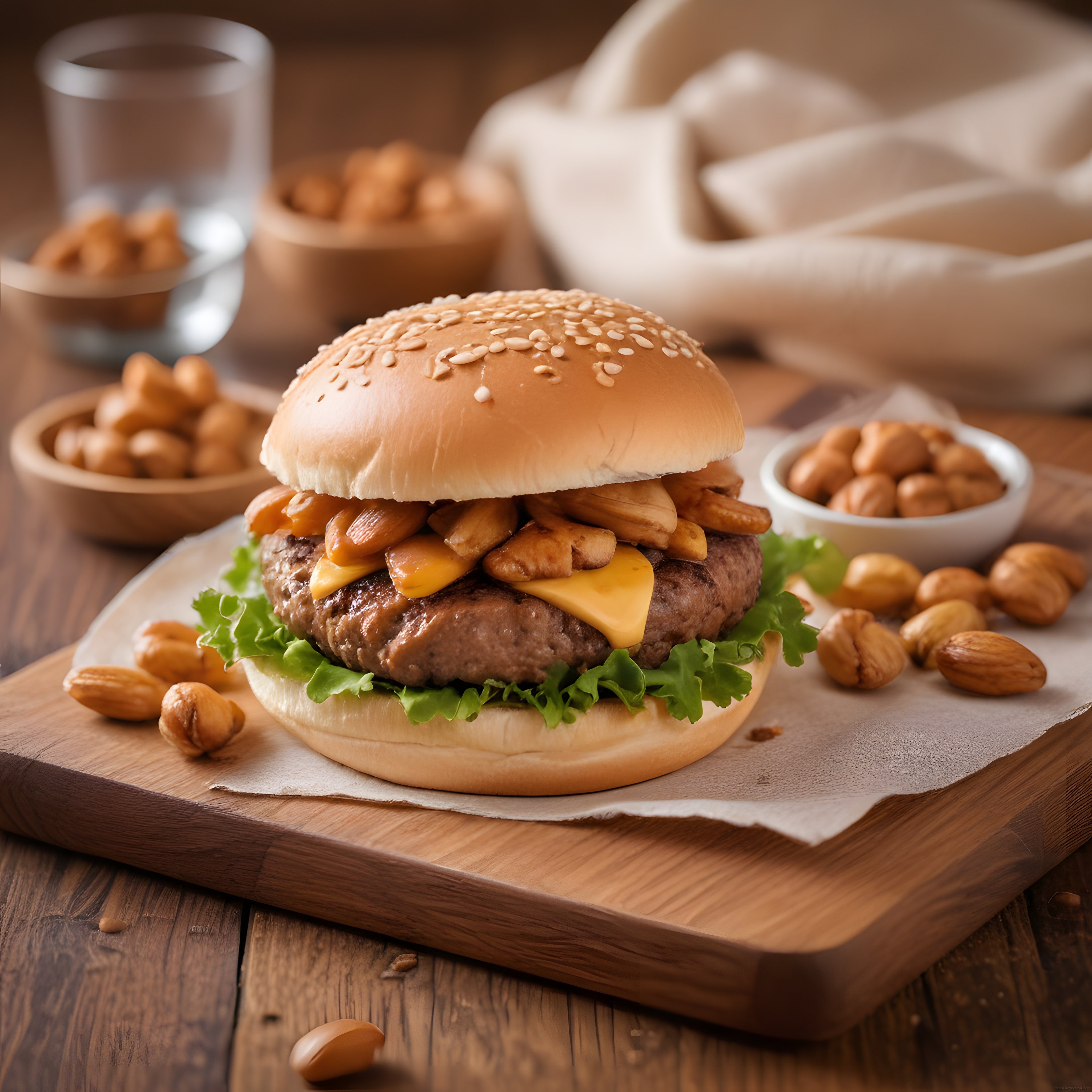 Kuruyemişli Burger: Badem ve Fındıkla Süslenmiş Gurme Hamburger Tarifi