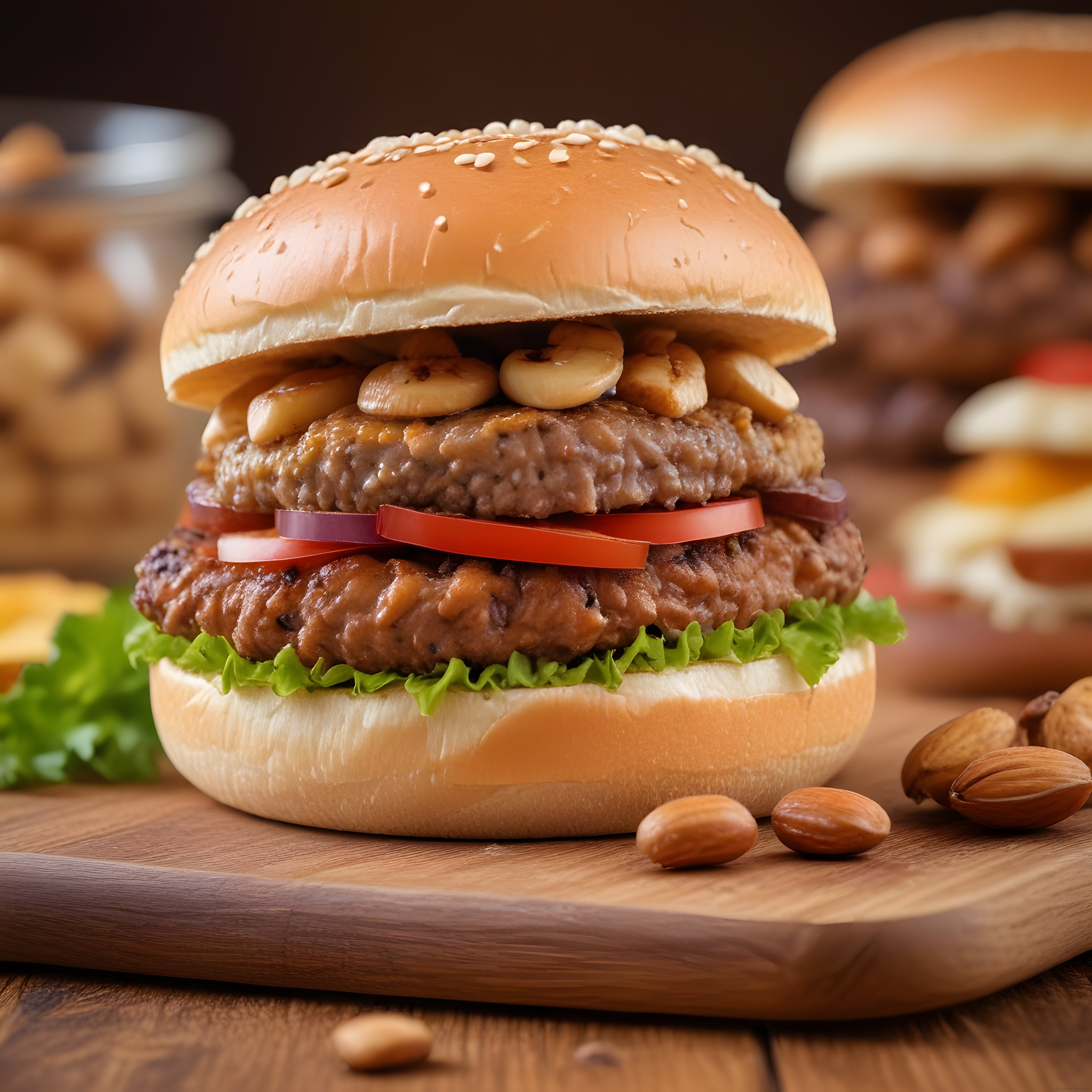 kuruyemişli çift katlı hamburger ev yapımı pratik ve lezzetli tarif