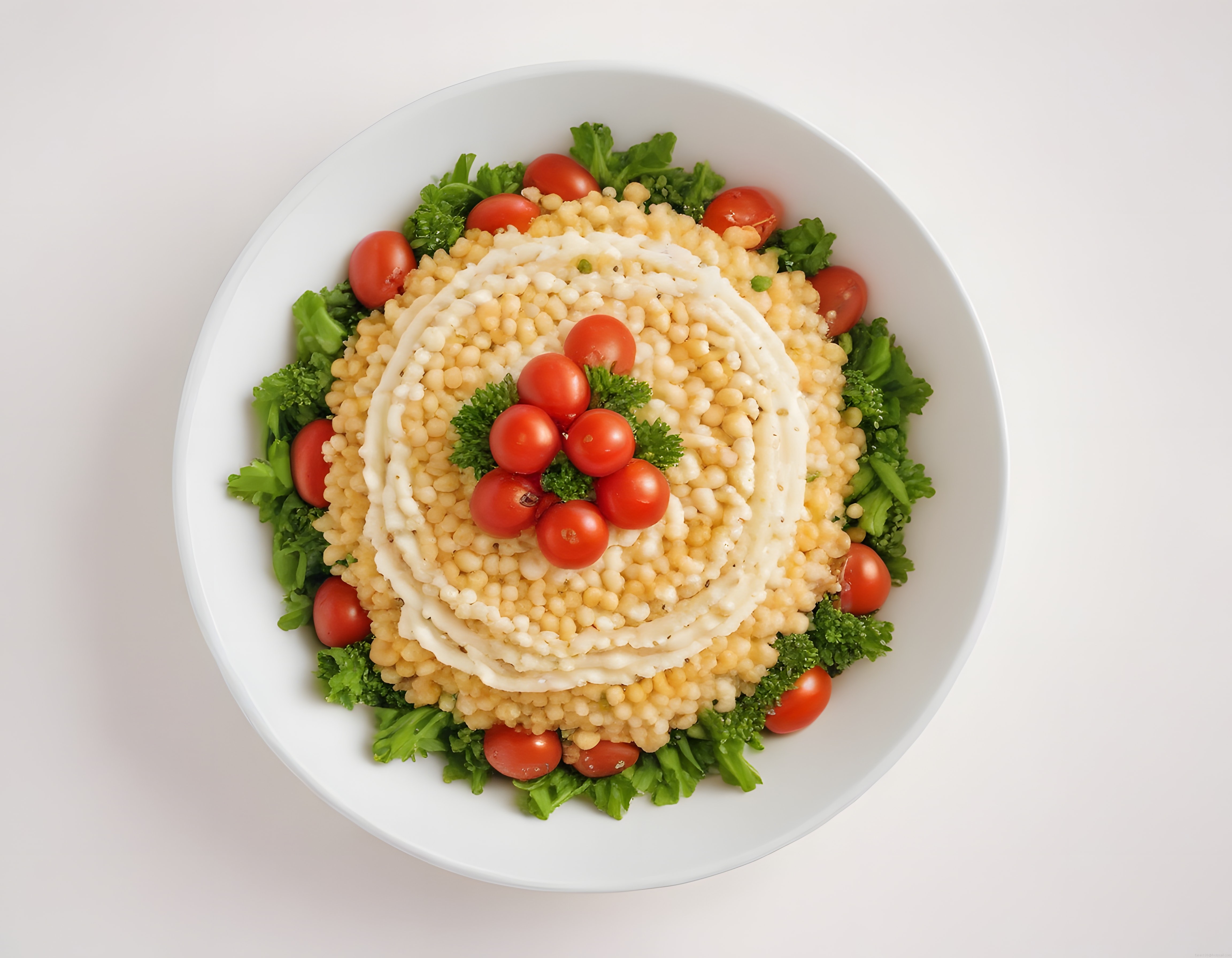 Kuskus Salatası: Krema Soslu Cherry Domatesli Sağlıklı Tahıl Kasesi
