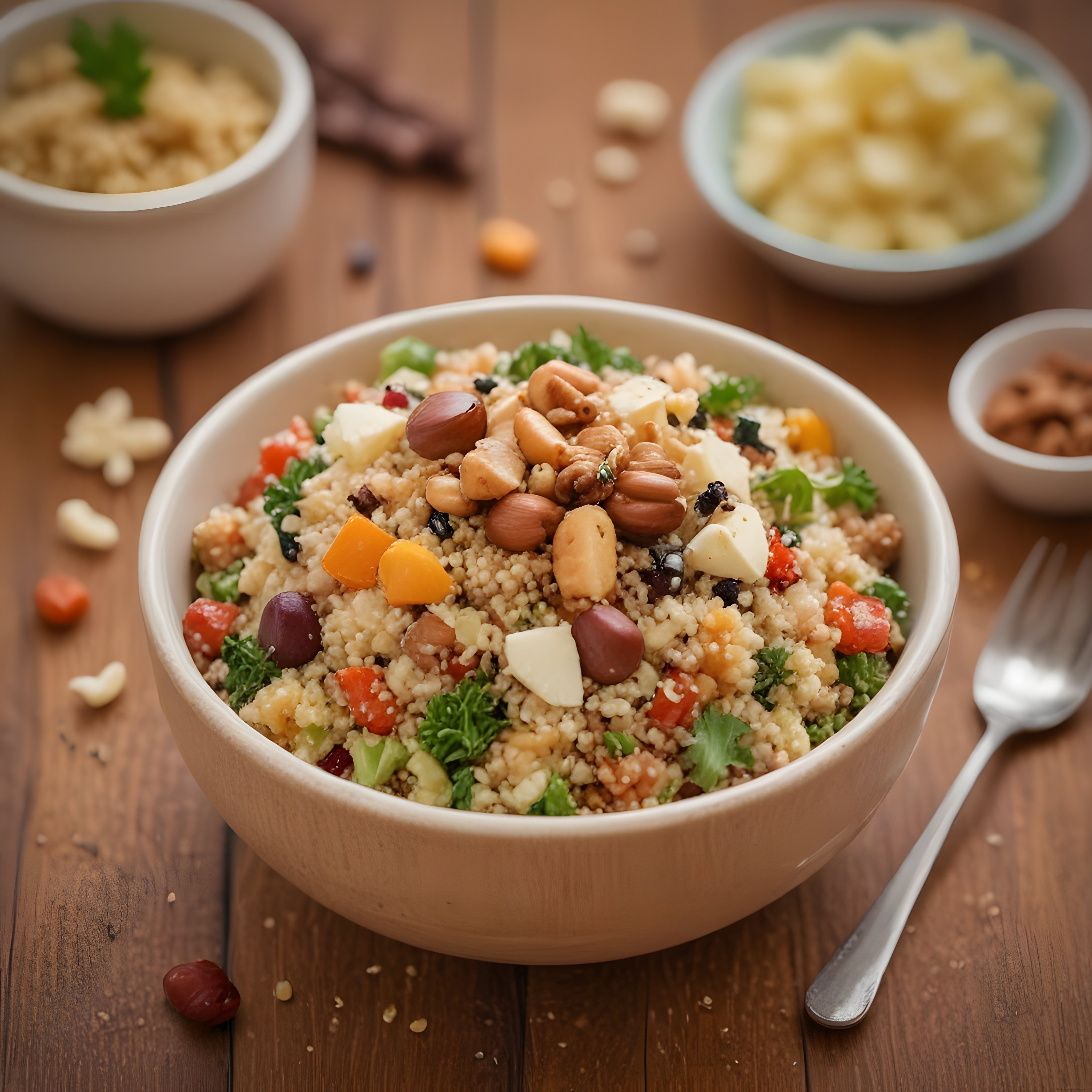 Kuskus salatası: renkli sebzeler ve kuruyemişlerle besleyici kase tarifi