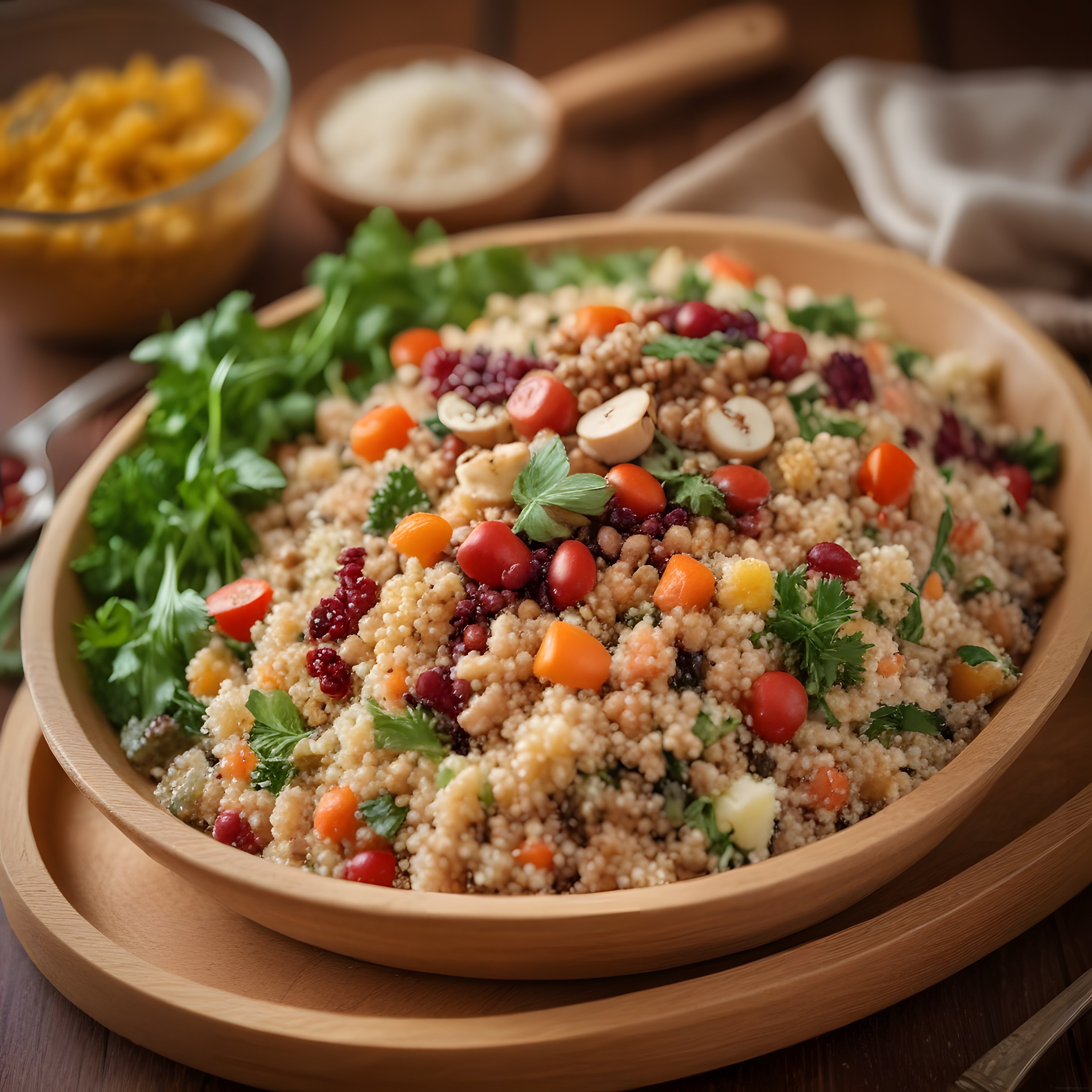 Kuskuslu Mercimek Salatası: Taze Sebzeler ve Nar Taneleri ile Besleyici Kase