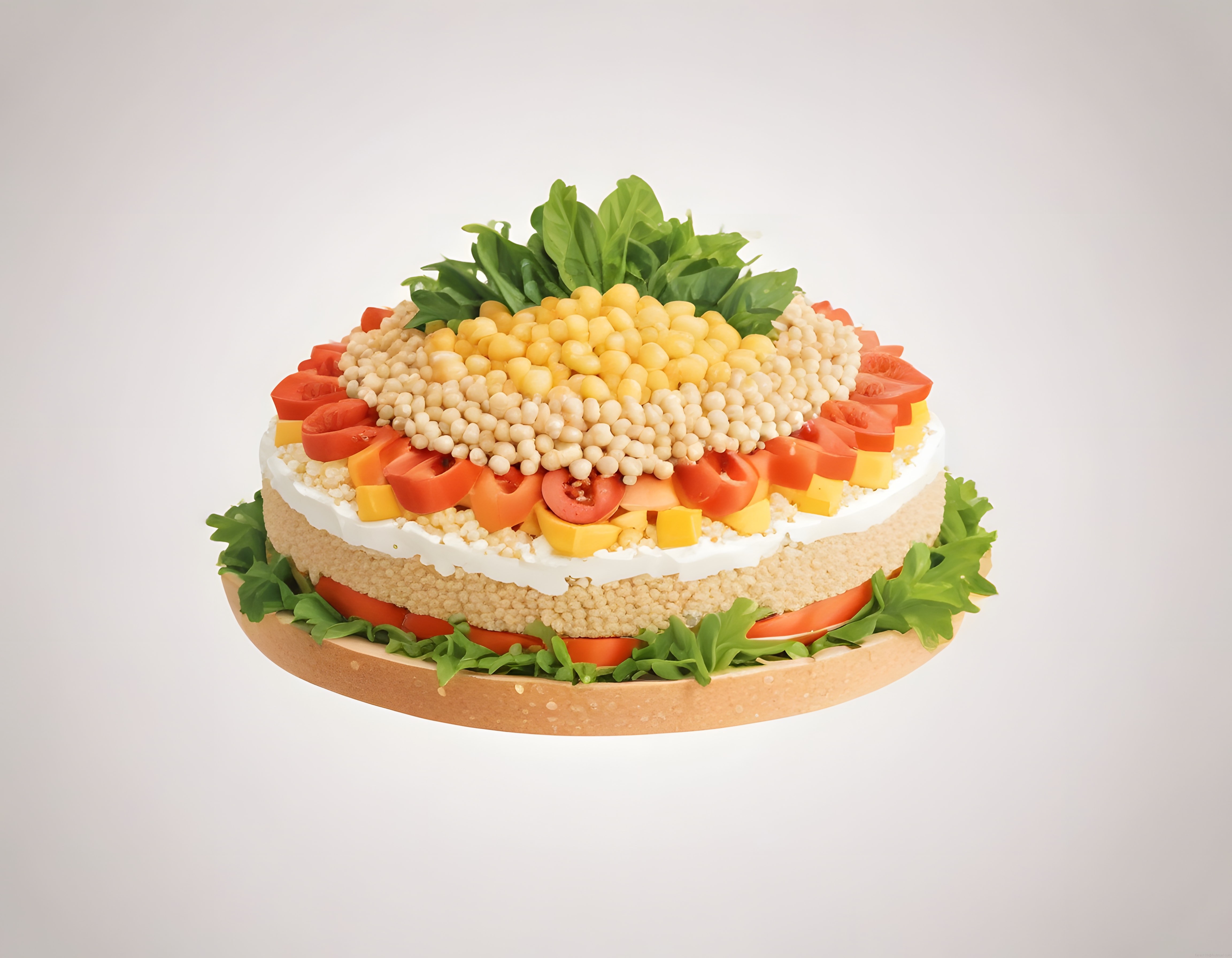 Kuskuslu ve Bakliyatlı Katmanlı Salata: Kahvaltılık Sağlıklı Tarif
