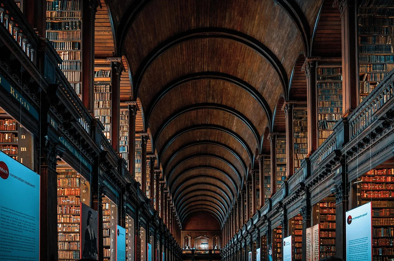 Kütüphane iç mekan mimarisi - Dublin Trinity Koleji