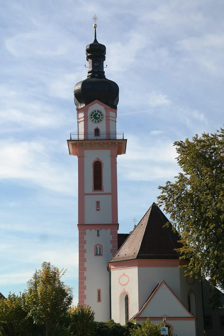 Laupheim barok kilise kulesi - tarihi mimari detay