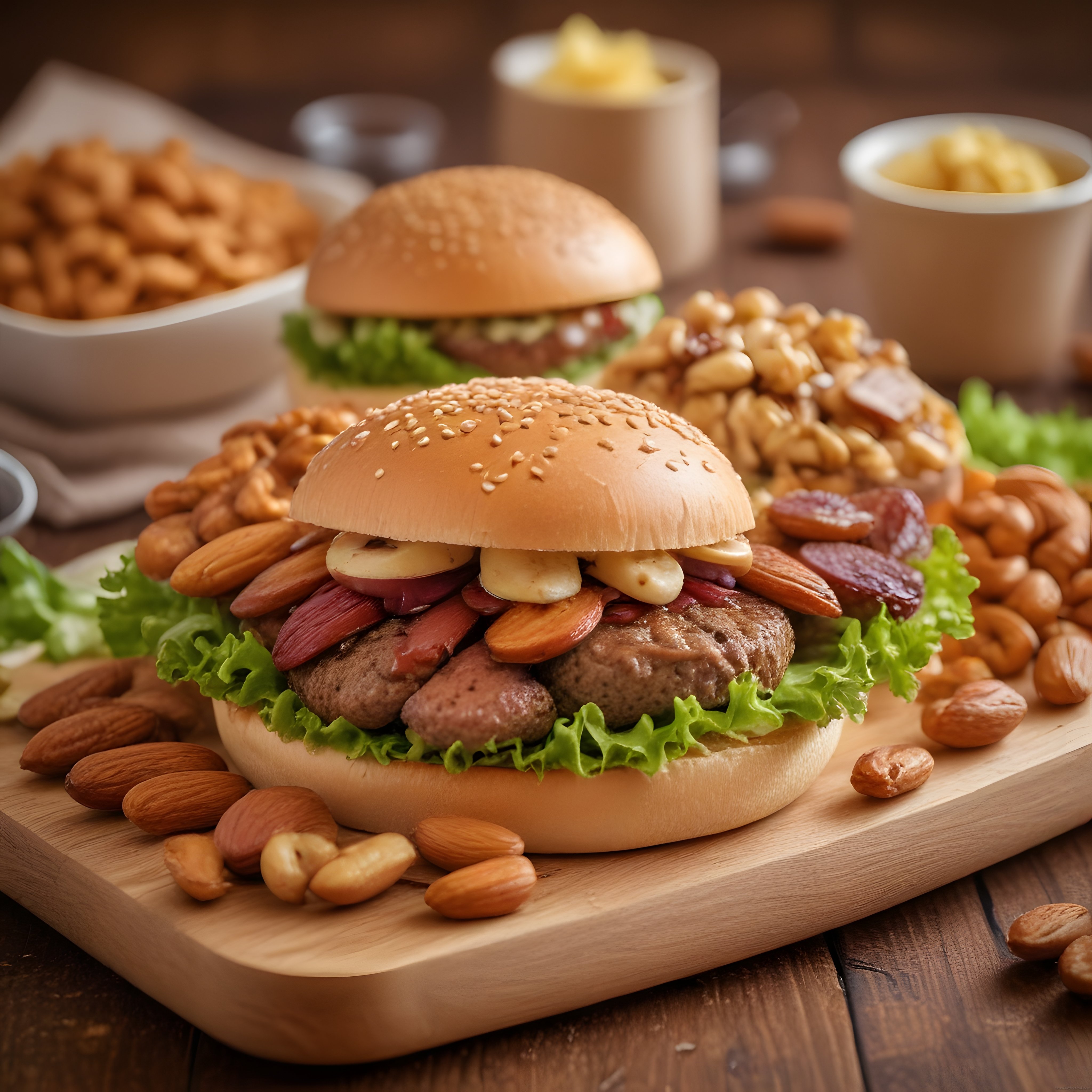 Lezzet Şöleni: Kuruyemişli Gourmet Burger ve Atıştırmalıklar