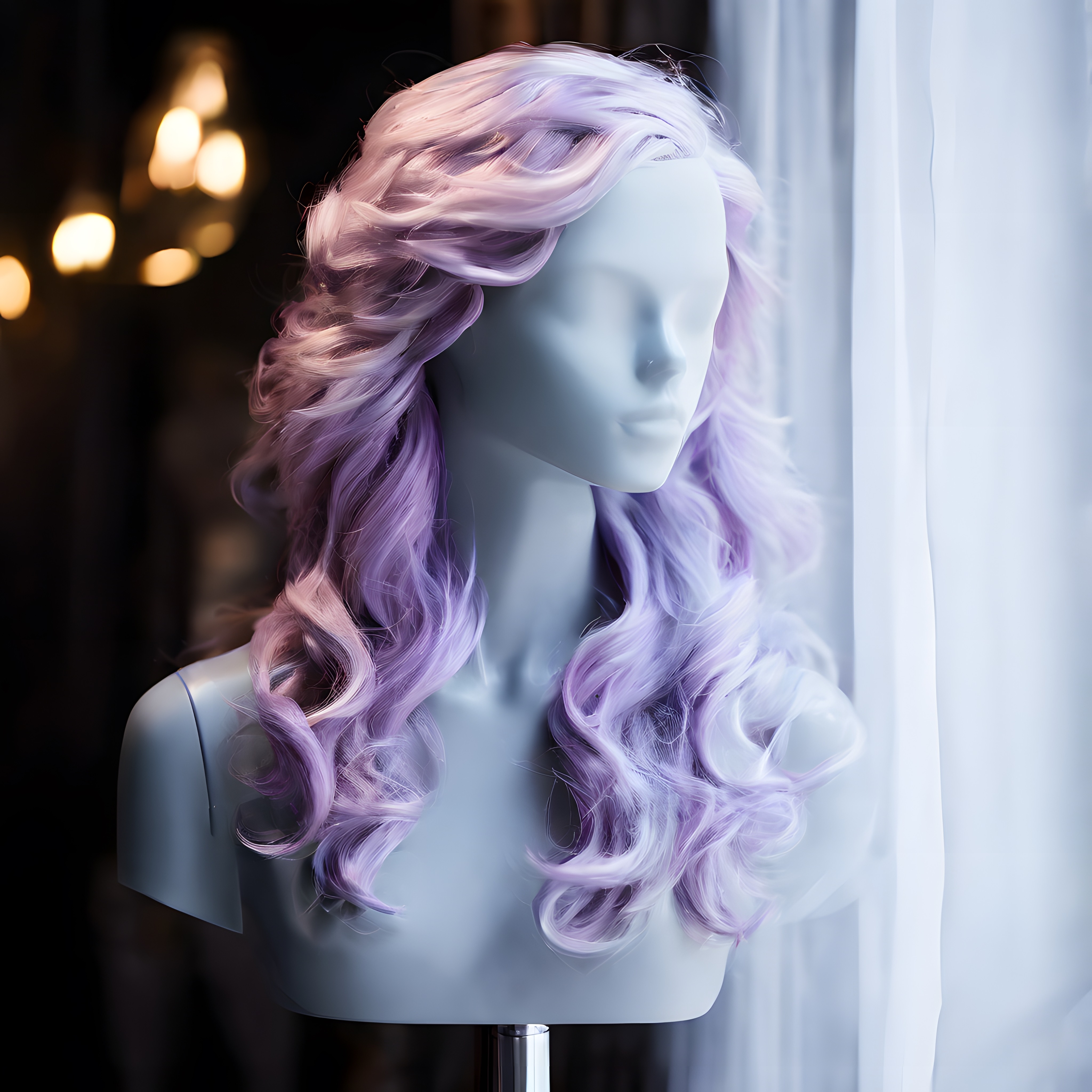 Lila Ombreli Uzun Dalgalı Peruk Modeli: Romantik ve Modern Saç Stili Önerisi