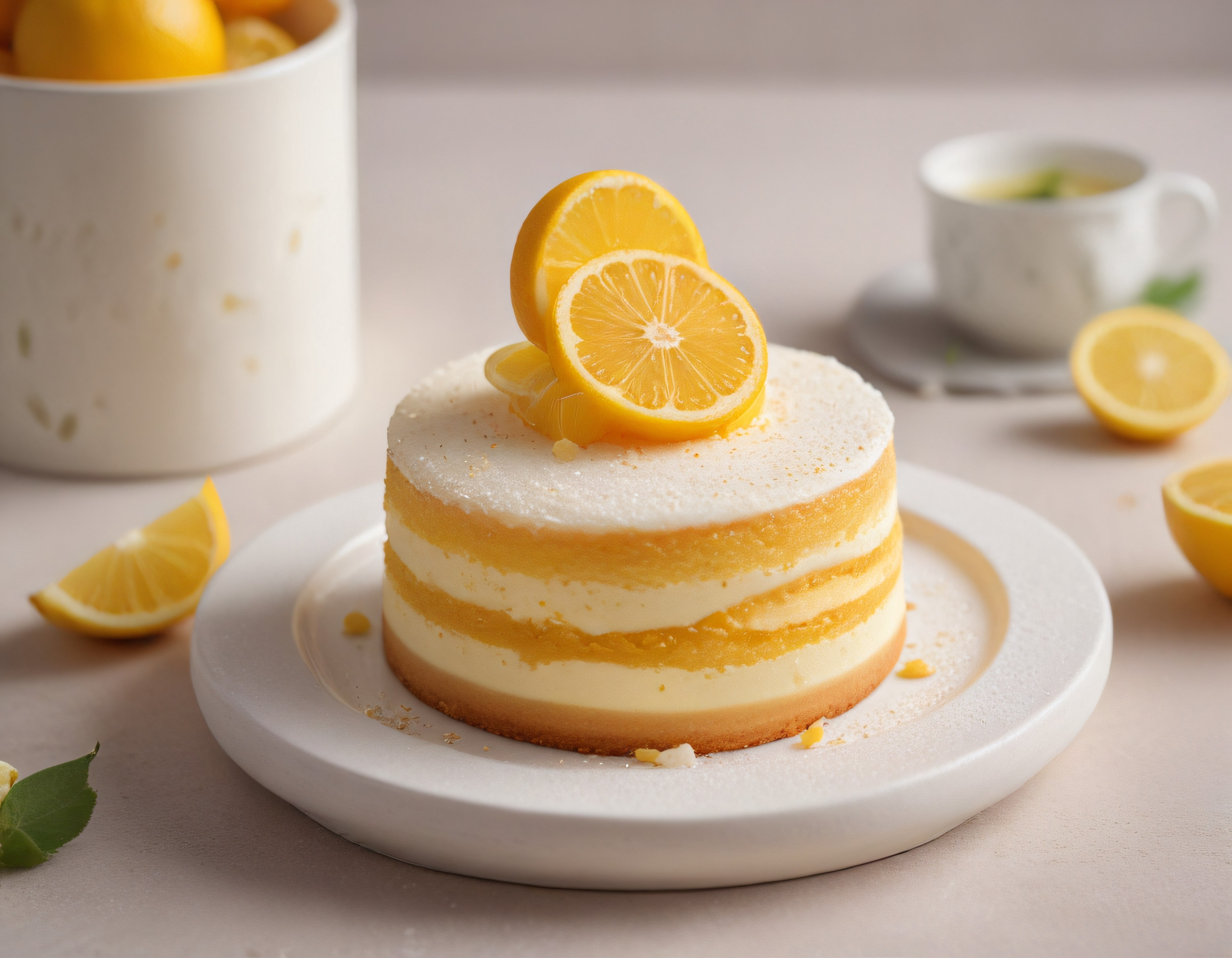Limon Aromalı Ev Yapımı Katlı Pasta ile Yazın Ferahlayan Tatlı Sunumları