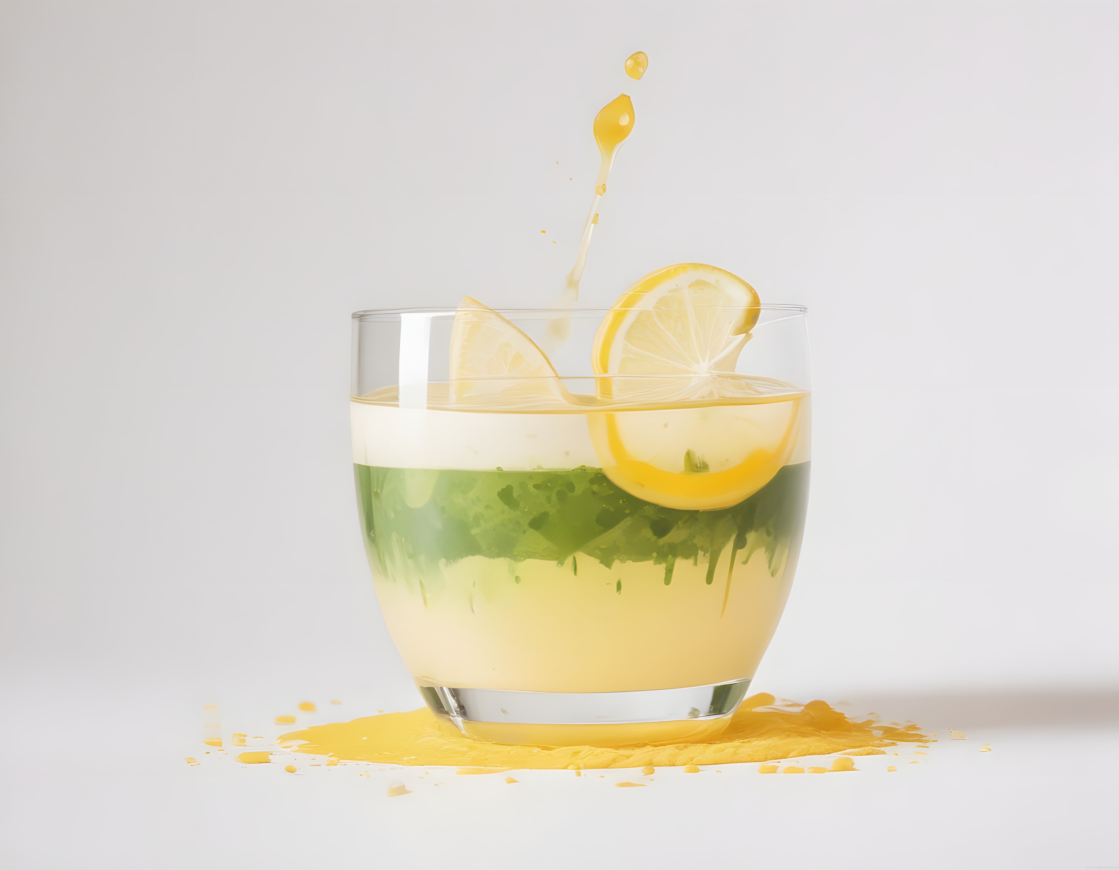 Limon Dilimli ve Sıçrama Efektli Serinletici Yaz İçeceği Konsepti