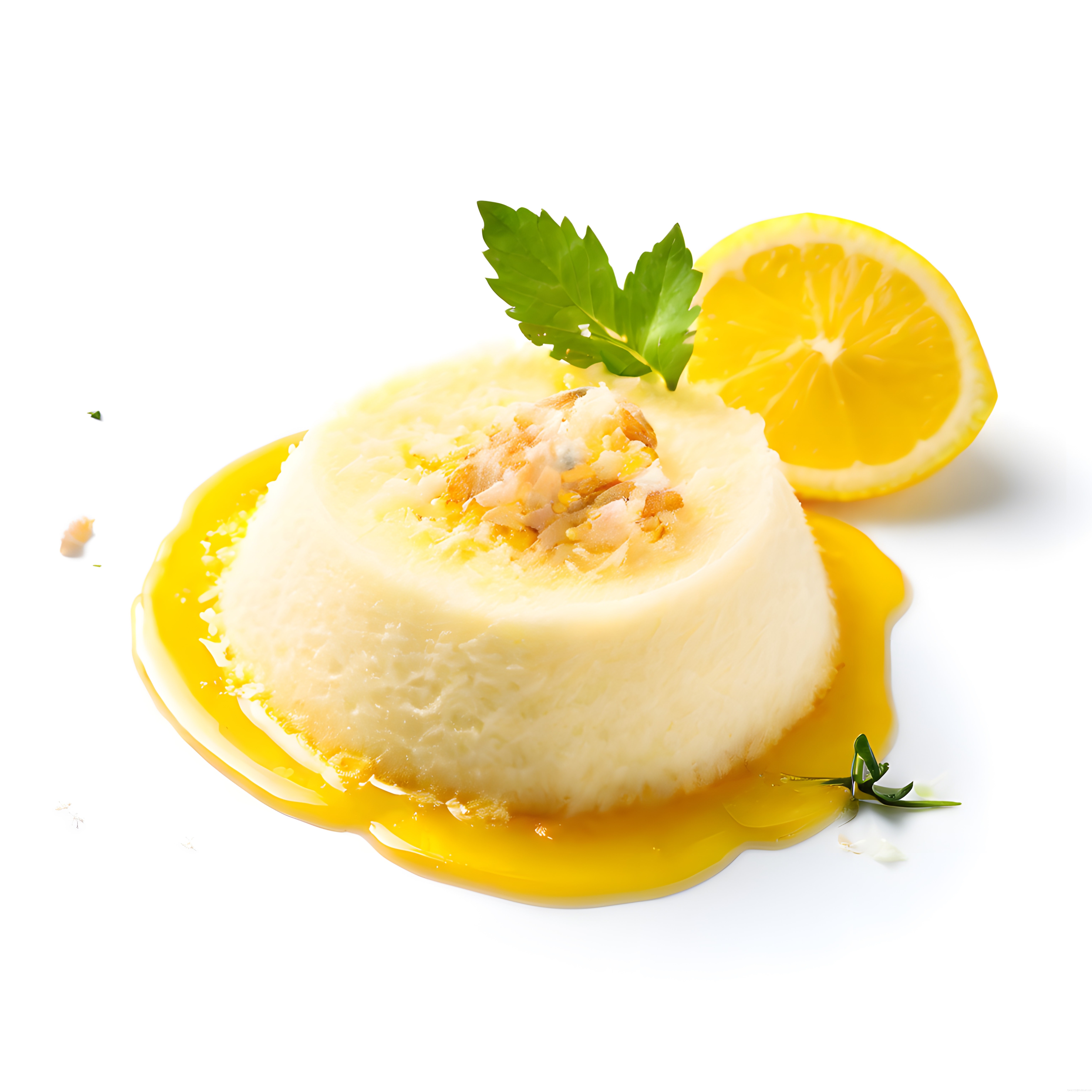 Limon Soslu Panna Cotta ve Taze Nane Yapraklarıyla Şık Tatlı Sunumu