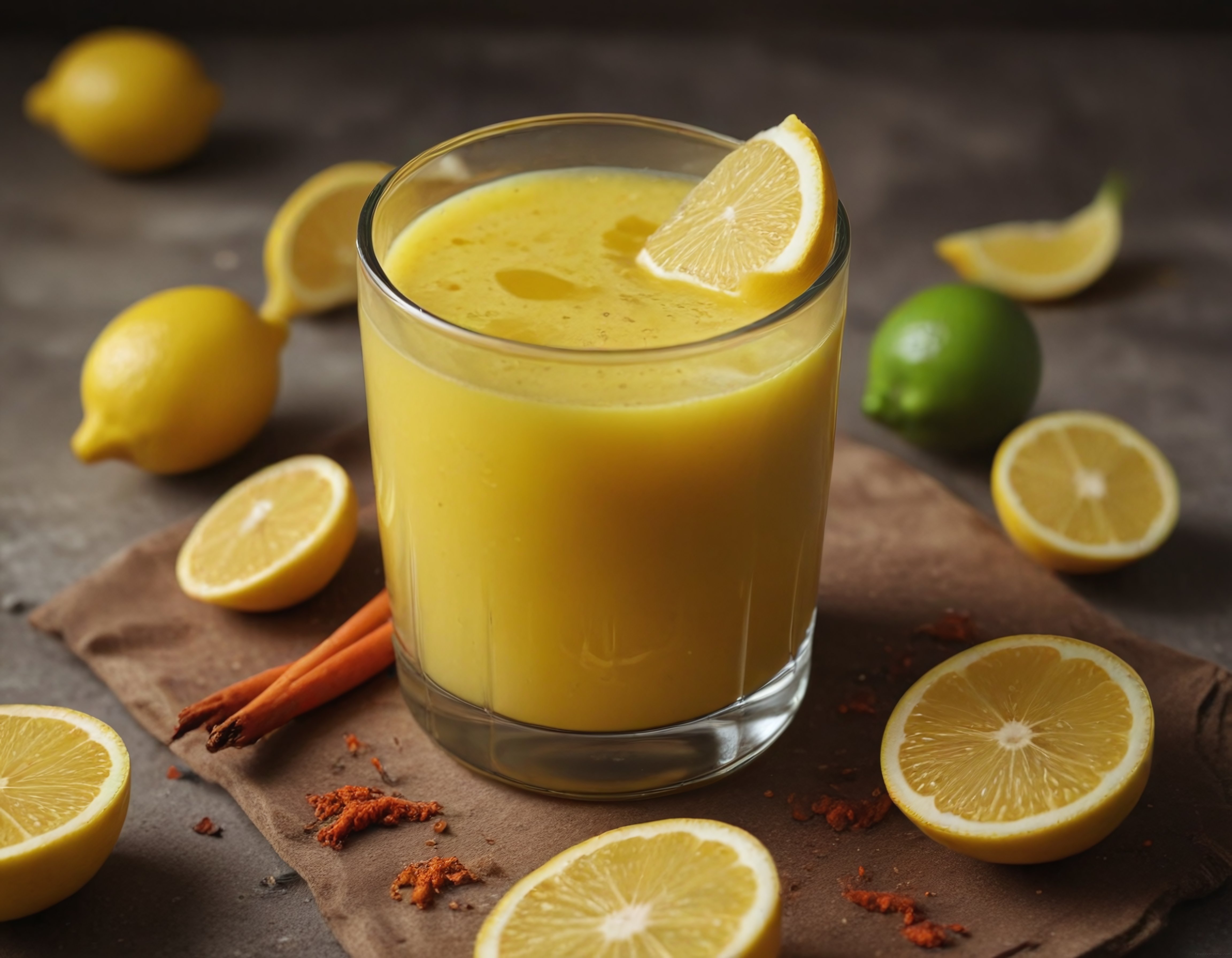 Limonlu Baharatlı Ev Yapımı Detoks İçeceği ve Sağlıklı Smoothie Sunumu