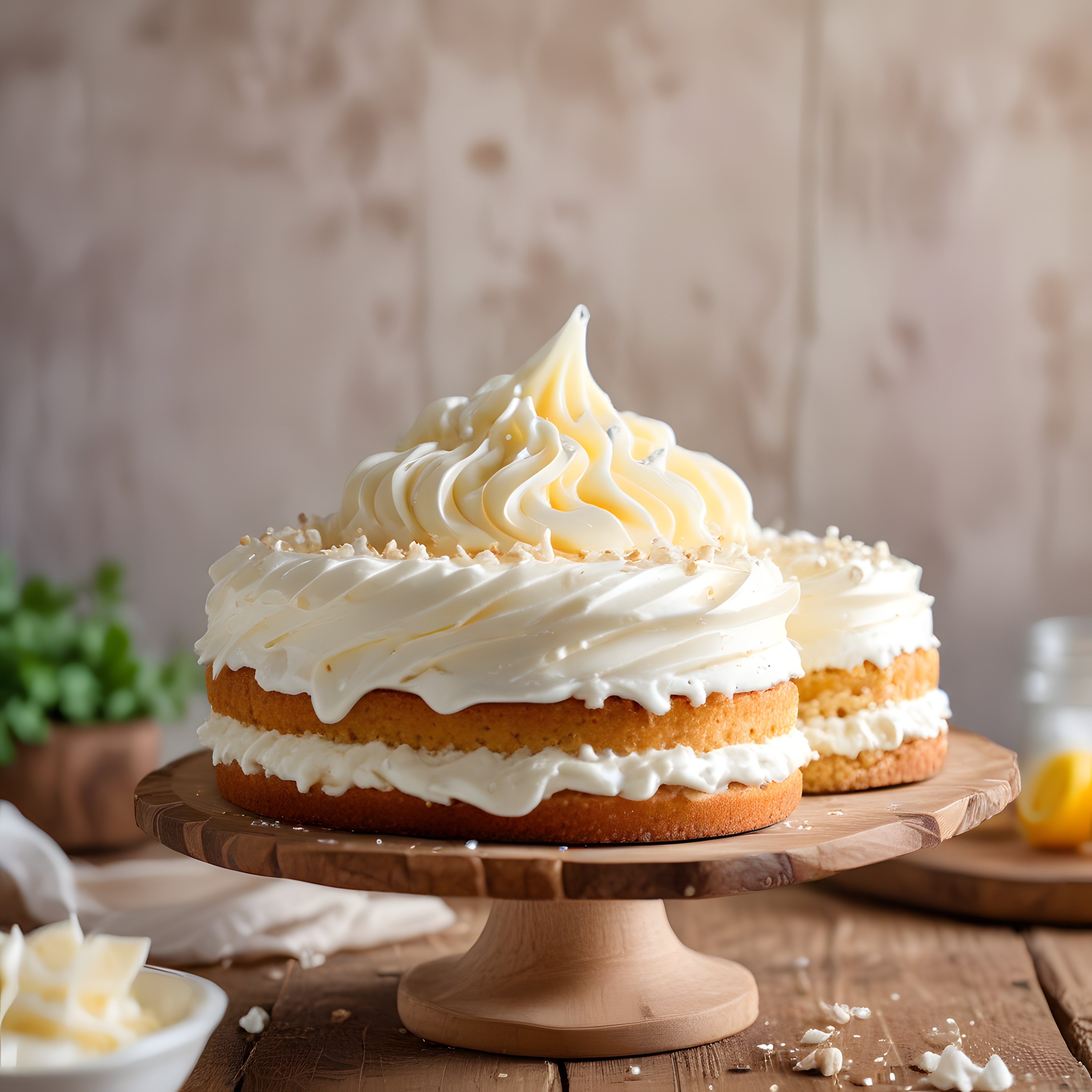 Limonlu Katlı Pasta Tarifi ve Krema Süslemeli Nefis Ev Sunumu
