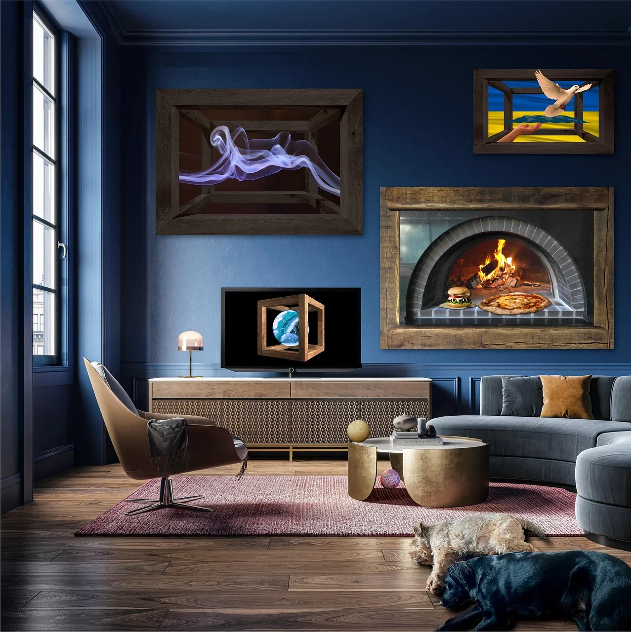 Loft tarzı oturma odası tasarımı - modern iç mekan