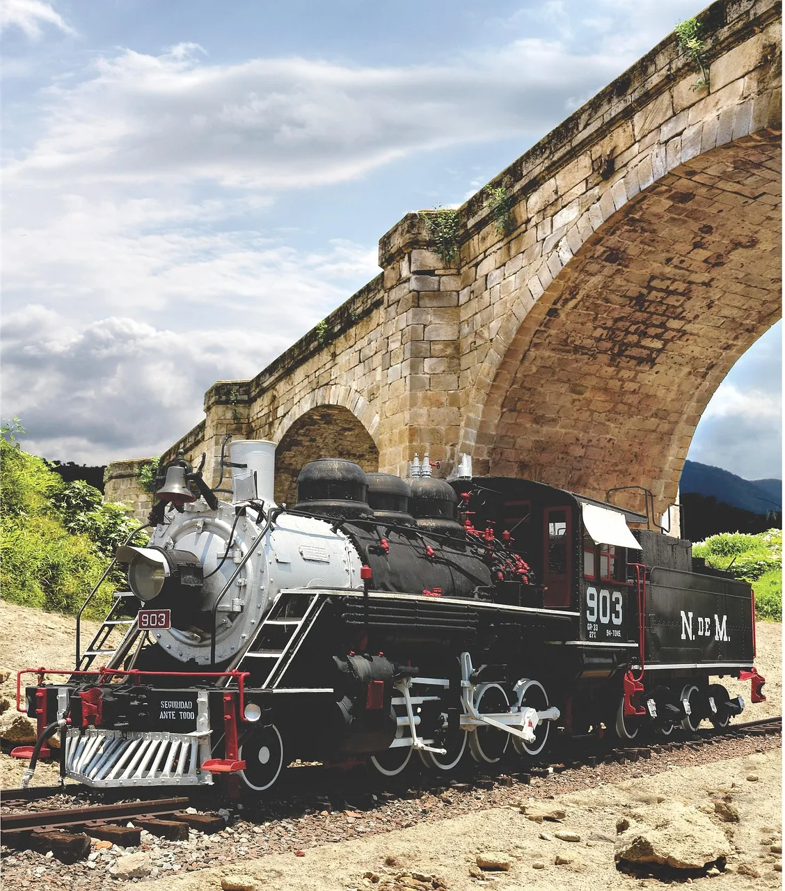 Lokomotif tren sahnesi - antik demiryolu taşımacılığı
