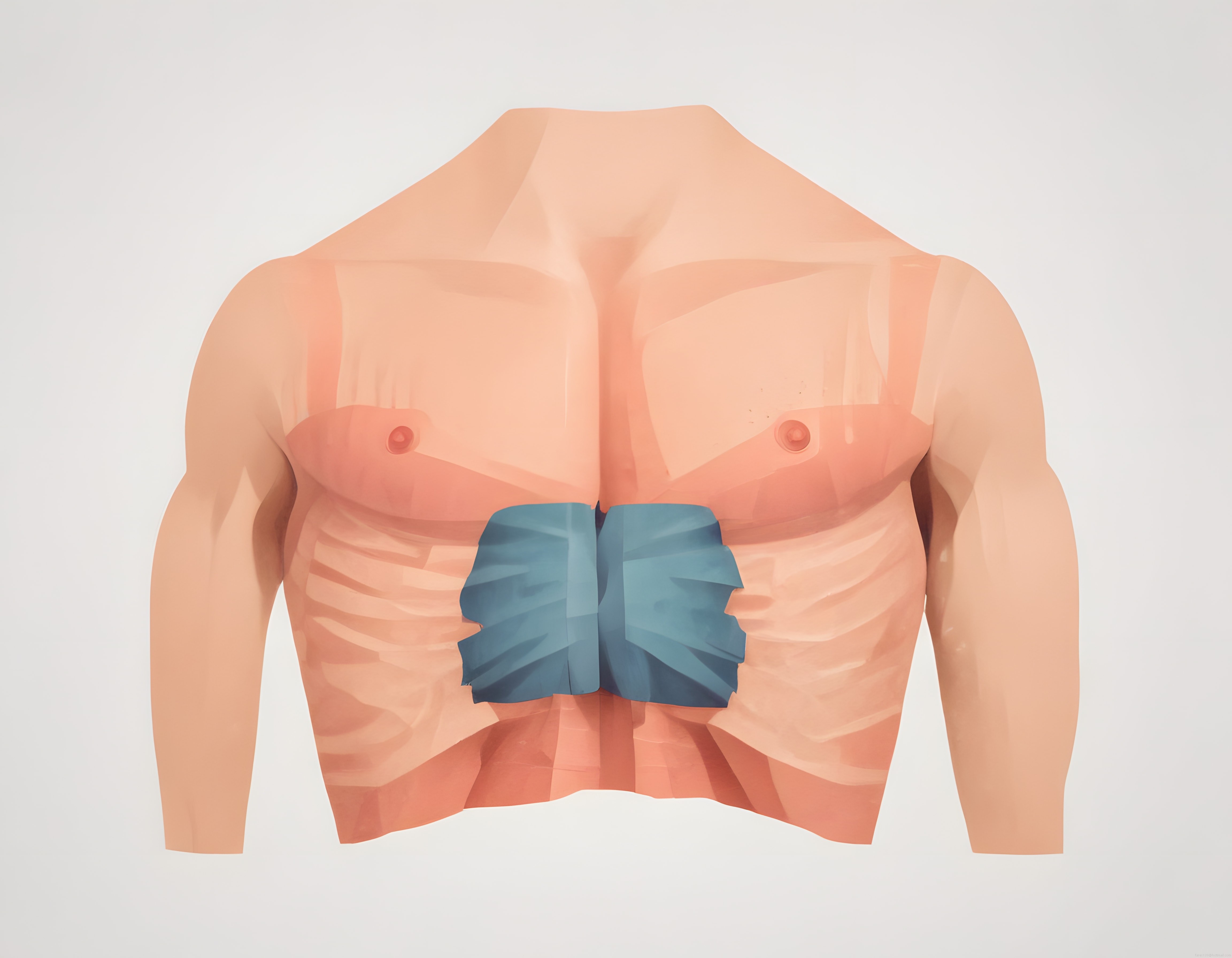 Low Poly İnsan Torso Anatomisi ve Karın Bölgesi 3D Sanatsal Render