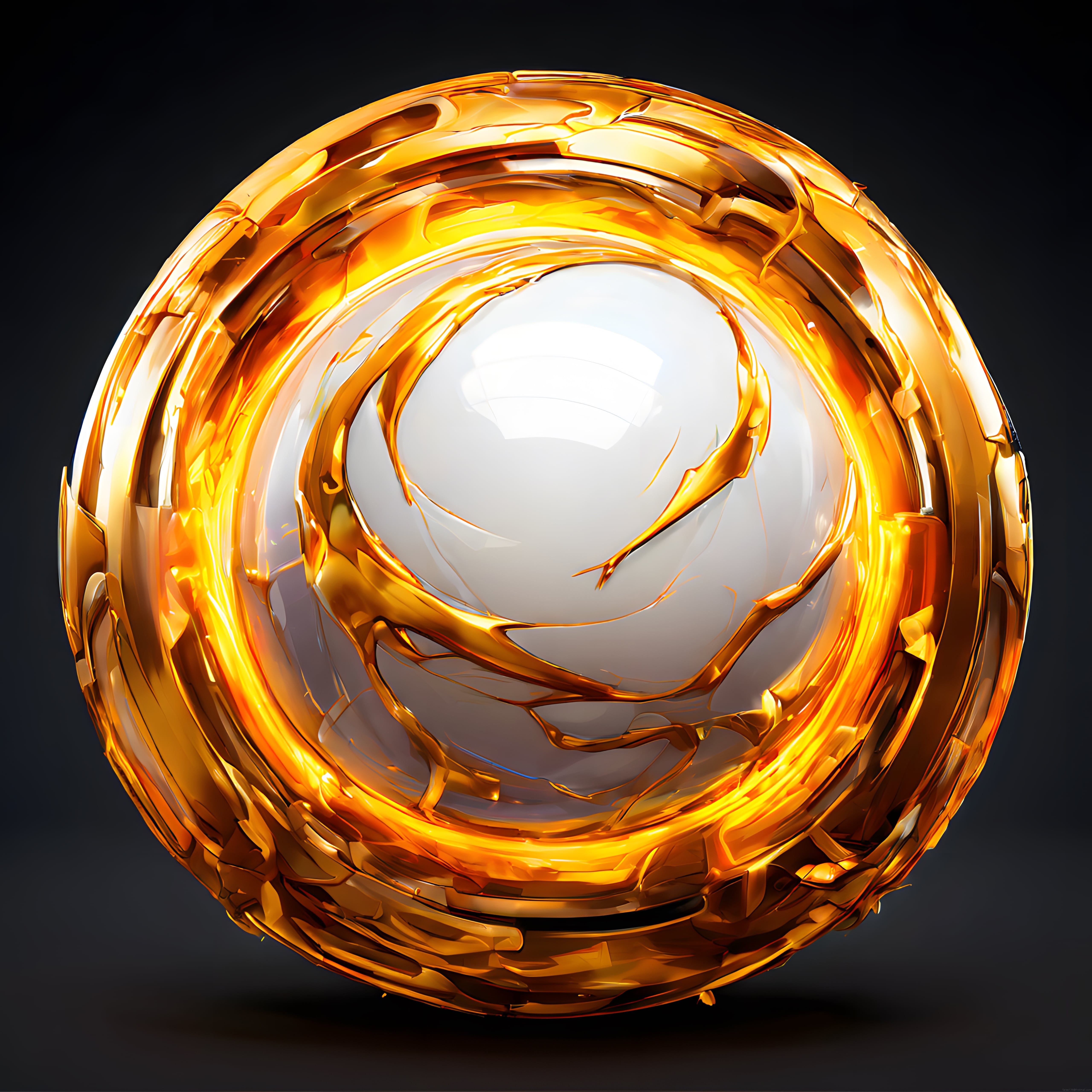 Lüks Altın ve Kristal Dokulu Soyut 3D Küre Dijital Sanat Tasarımı