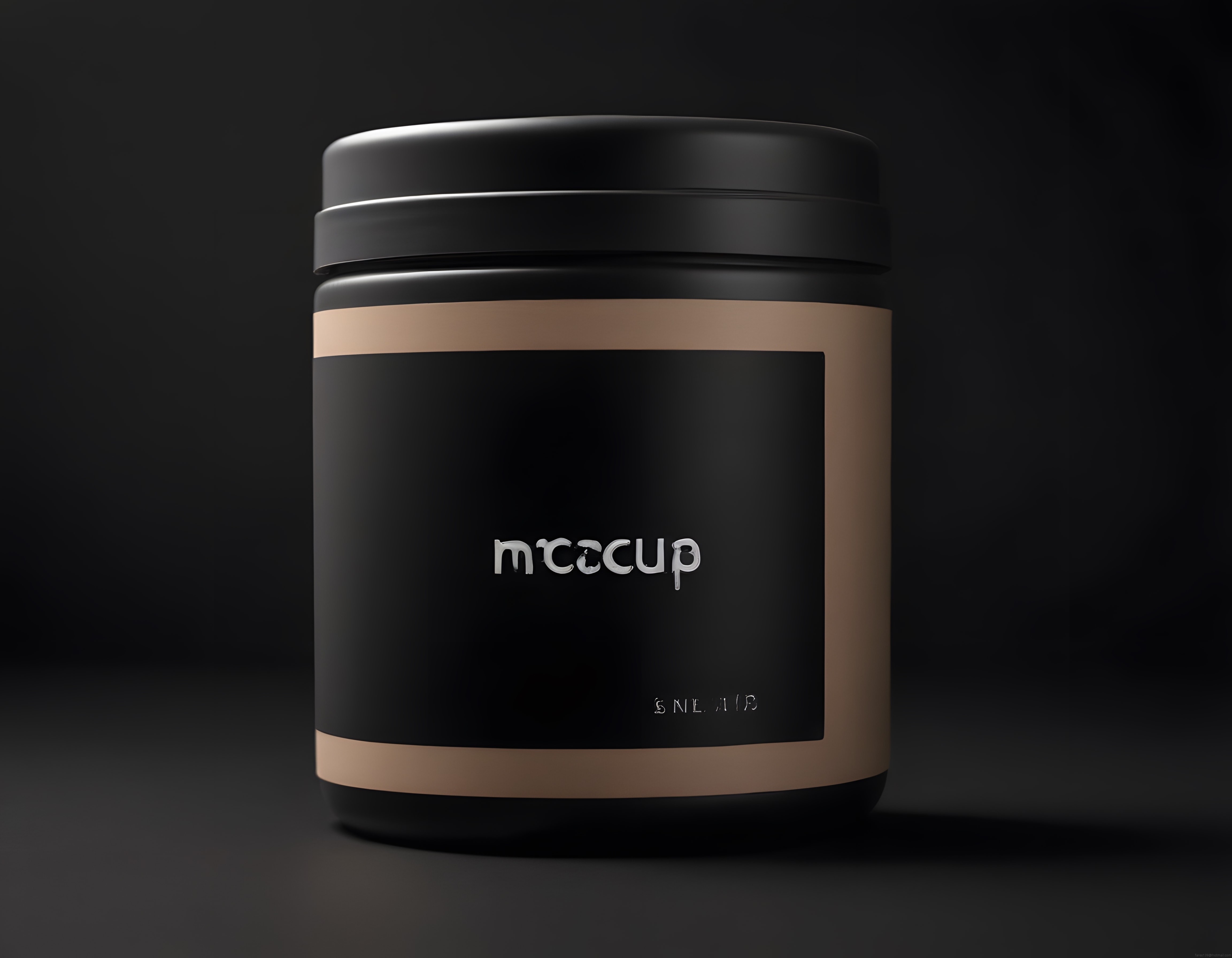 Lüks Siyah Kavanoz Kozmetik Krem Şişesi Ürün Mockup ve Ambalaj Tasarımı