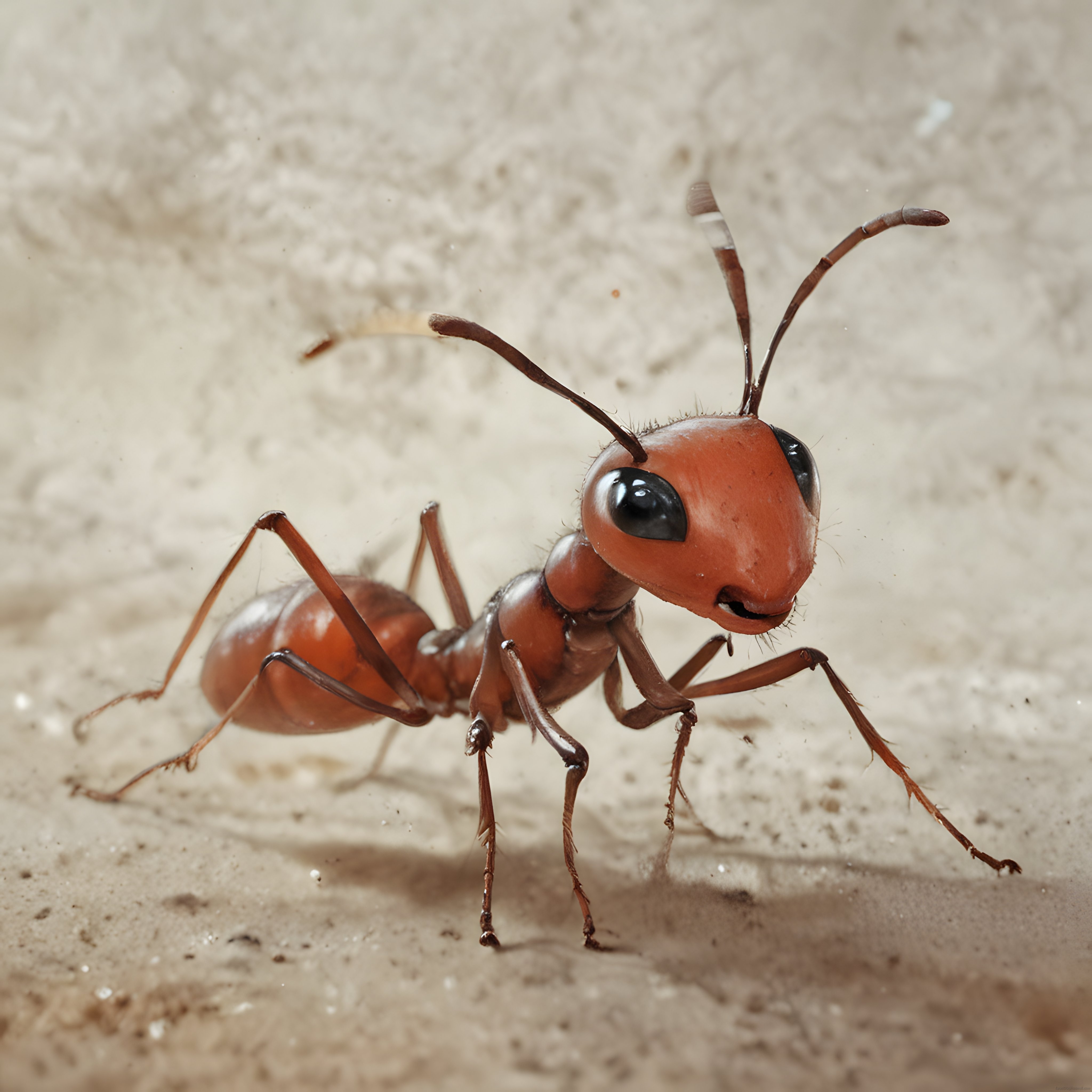 Makro Fotoğrafta Kırmızı Karıncanın Etkileyici Detayları ve Gözleri