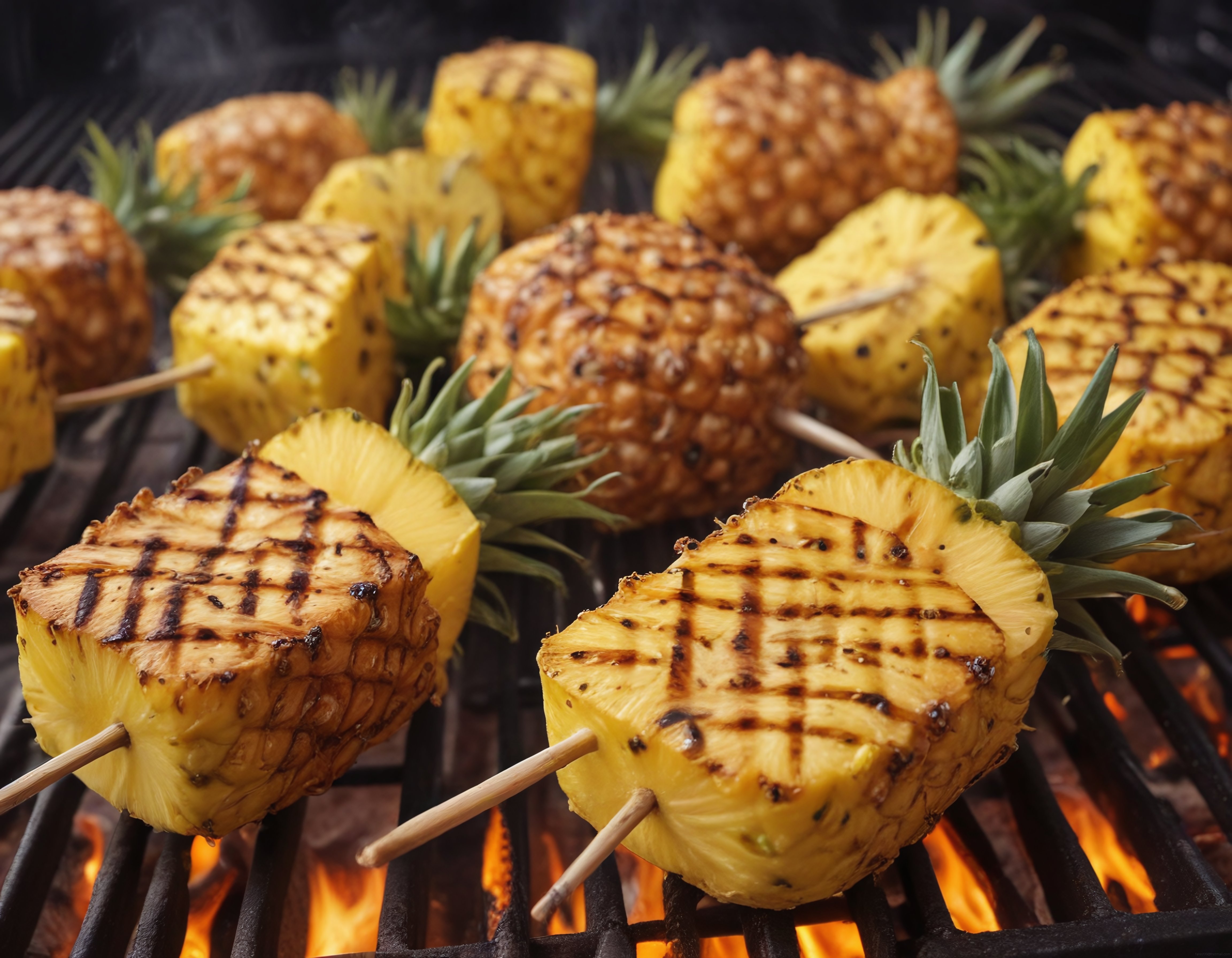 Mangalda ızgara ananas dilimleri: Karamelize tatlı ve egzotik bir yaz lezzeti