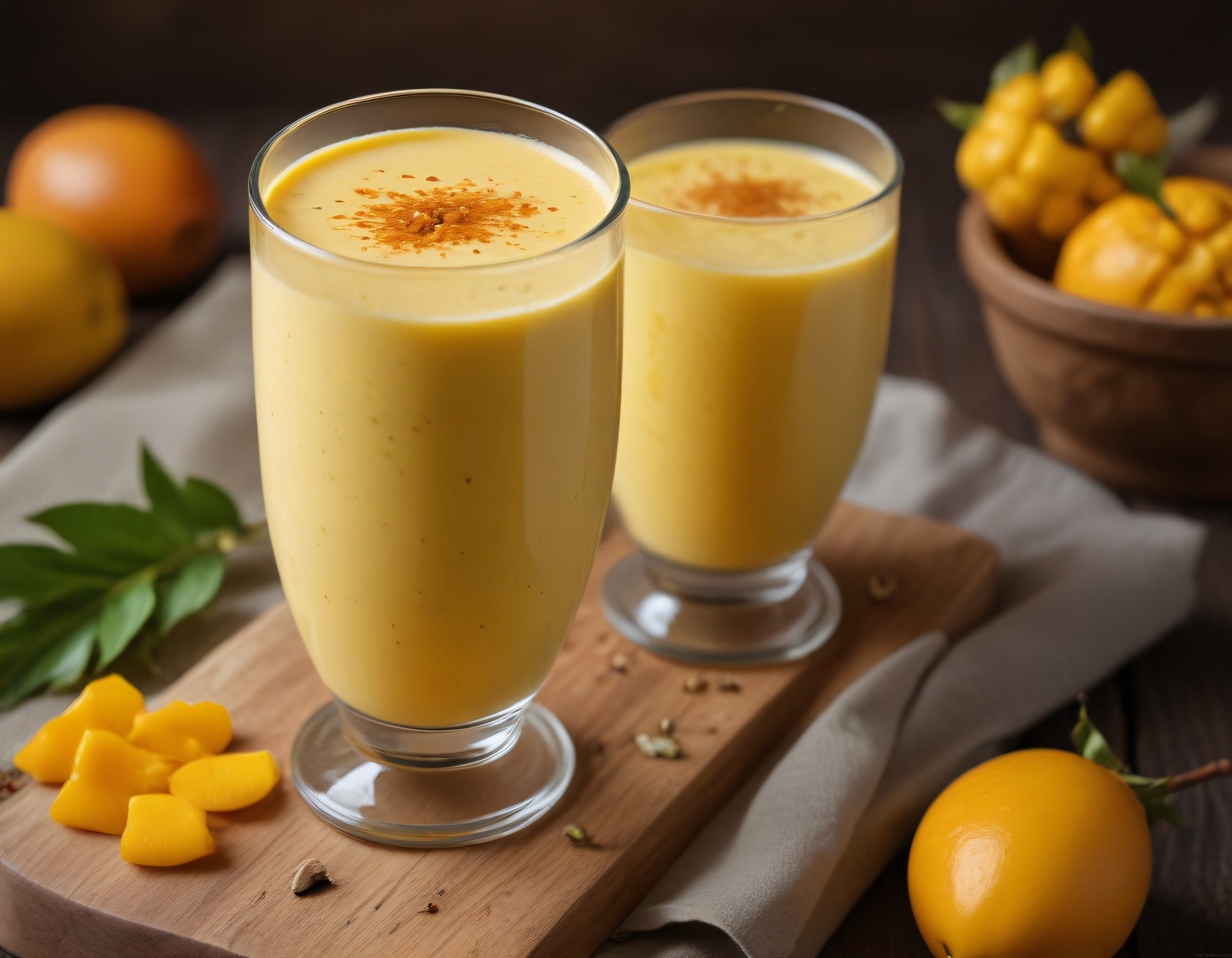 Mango Lassi: İki Bardak Tropikal Lezzet ve Olgun Sarı Meyveler