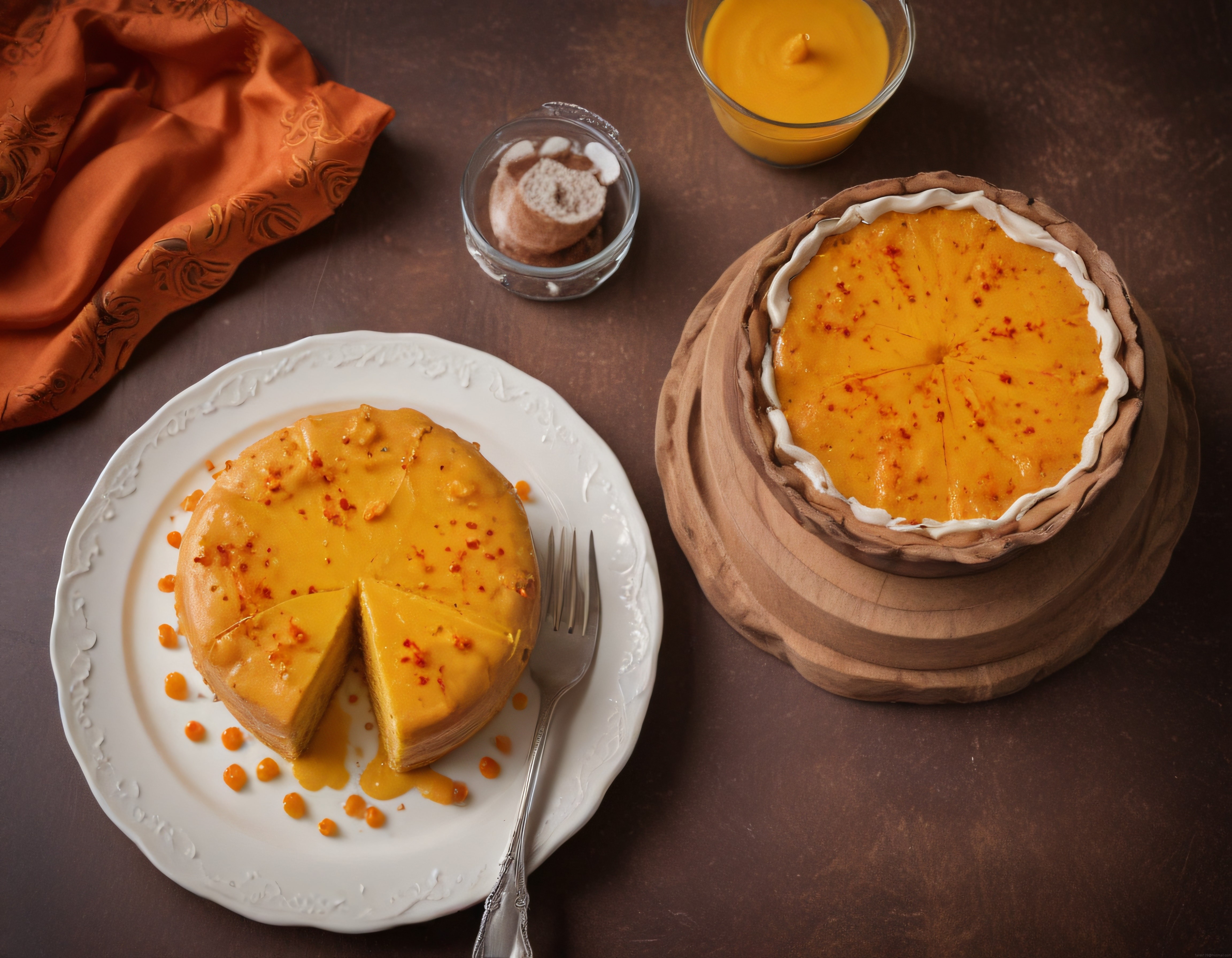 Mango Soslu Cheesecake ve Tropikal Tatlı Sunumu: Rengarenk Bir Lezzet Şöleni
