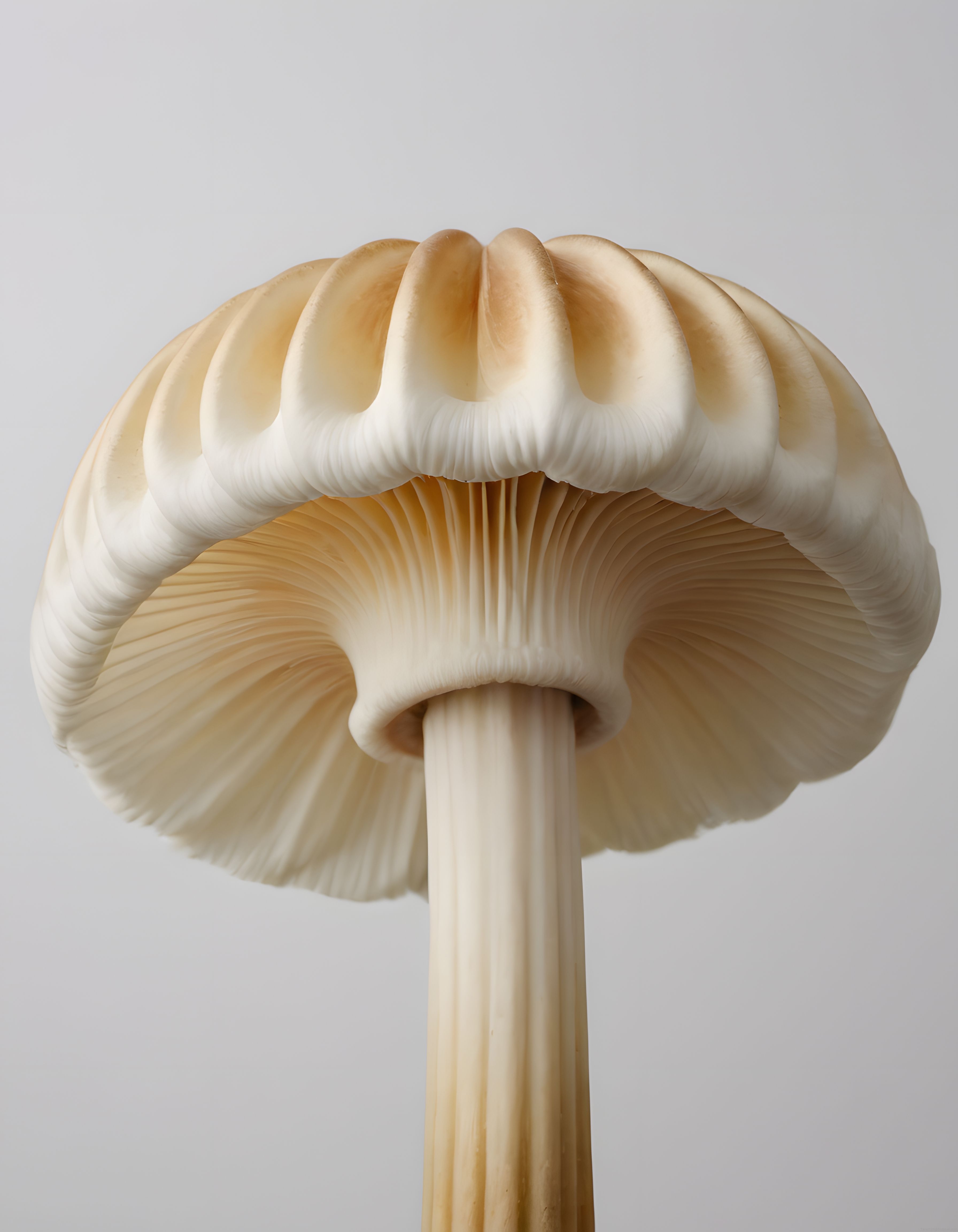 Mantarın Altından Çekilmiş Detaylı Makro Fotoğraf ve Organik Yapısı