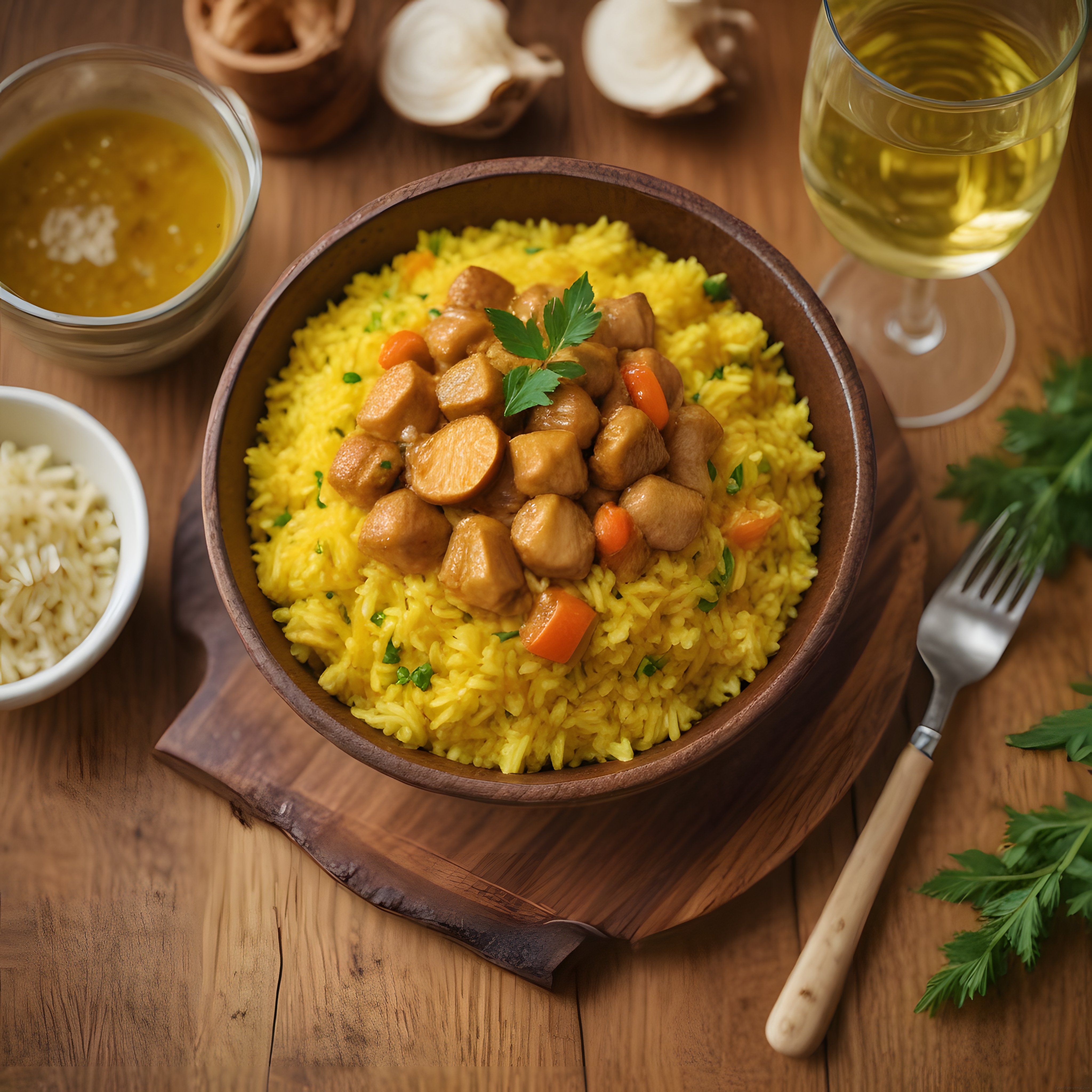 Mantarlı Sarı Pilav ve Beyaz Şarap Eşliğinde Sıcacık Bir Akşam Yemeği