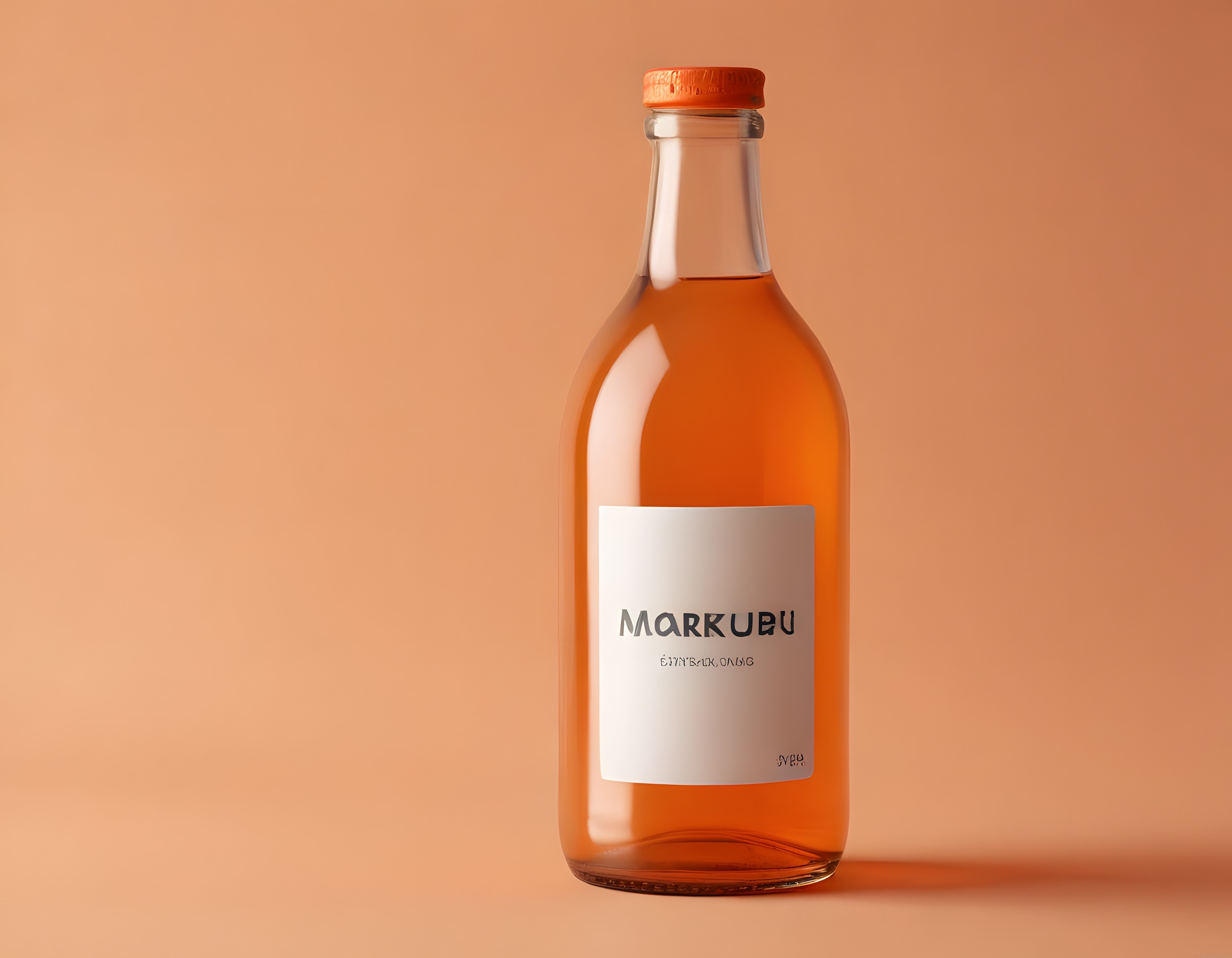 Markubu Premium İçecek Şişesi: Turuncu Tonlarda Minimalist Ürün Çekimi